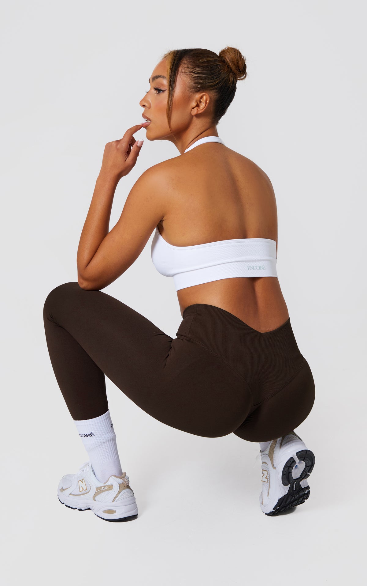 Buy Brown High Rise Co-ord Training Tights For Women Online