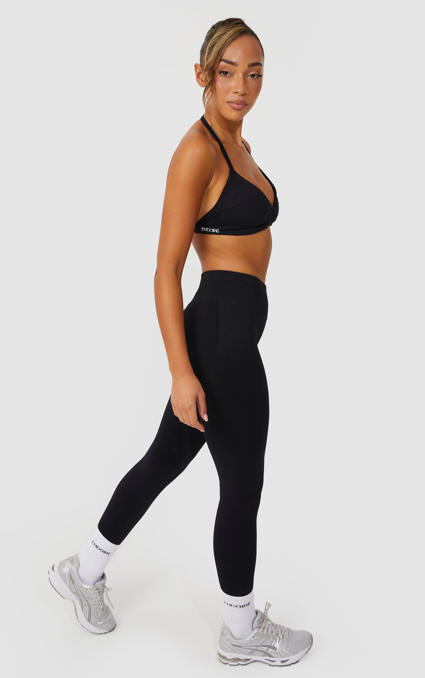 Elevate Halter Neck Strappy Bra - Black