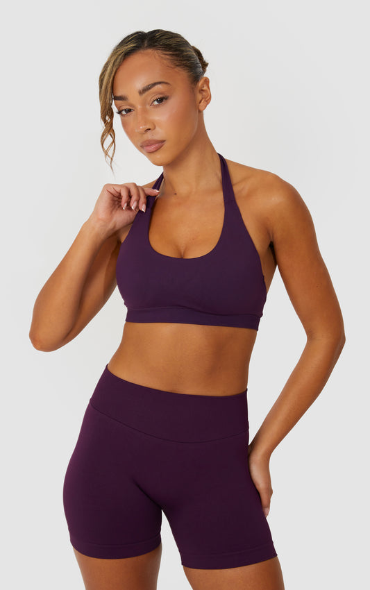 Elevate Halter Neck Bra - Purple