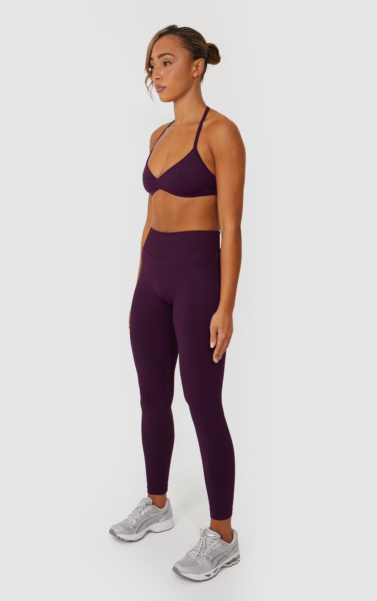 Elevate Halter Neck Strappy Bra - Purple