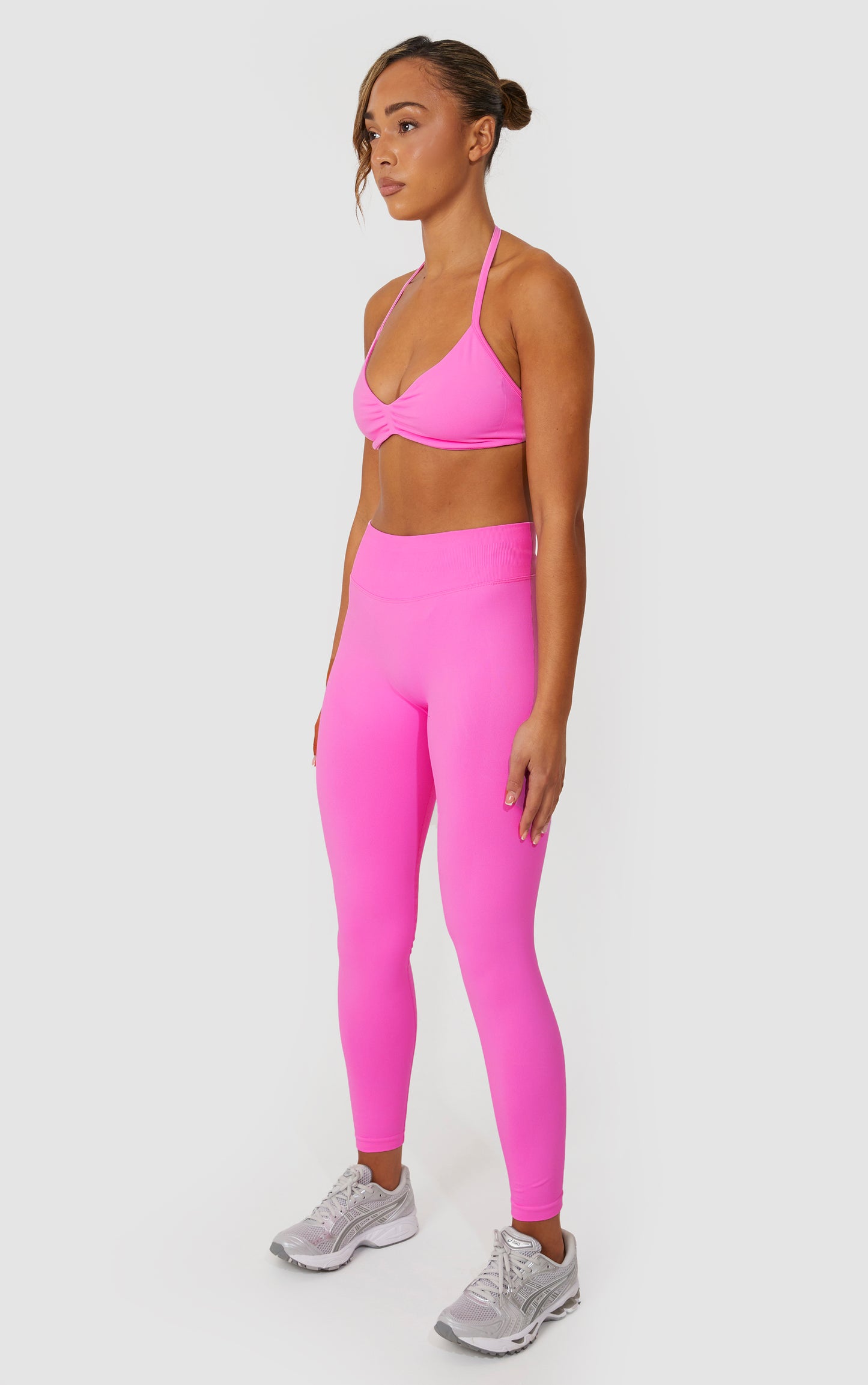 Elevate Halter Neck Strappy Bra - Pink