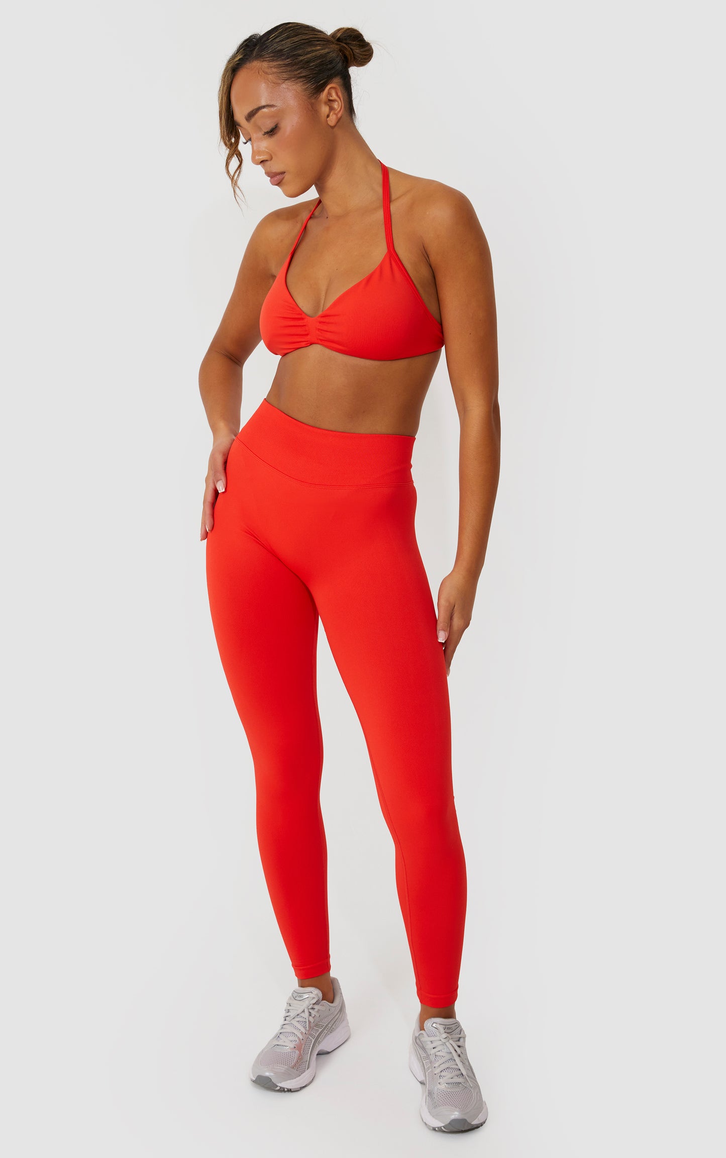 Elevate Halter Neck Strappy Bra - Orange