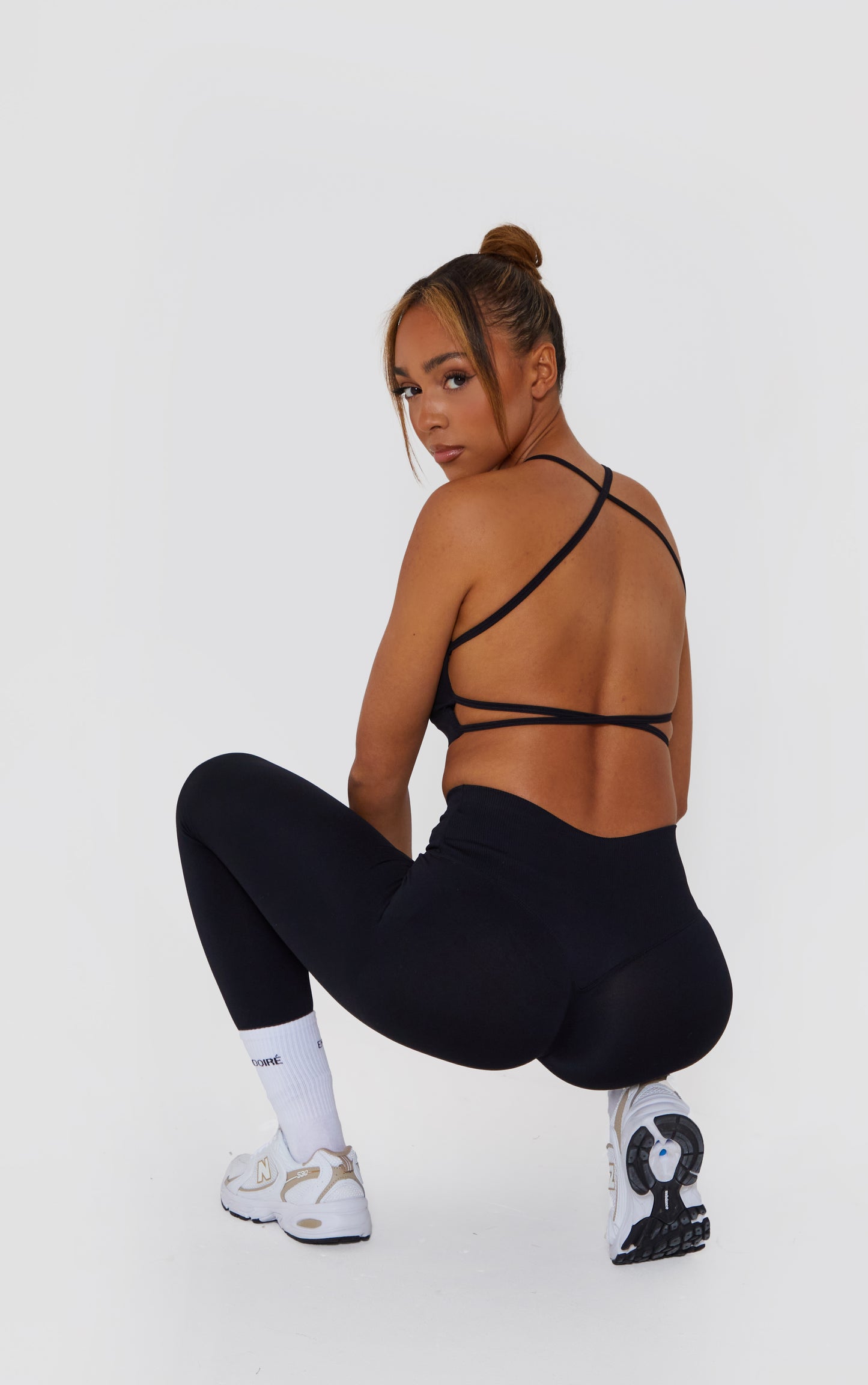 Cross Strap Bra - Black