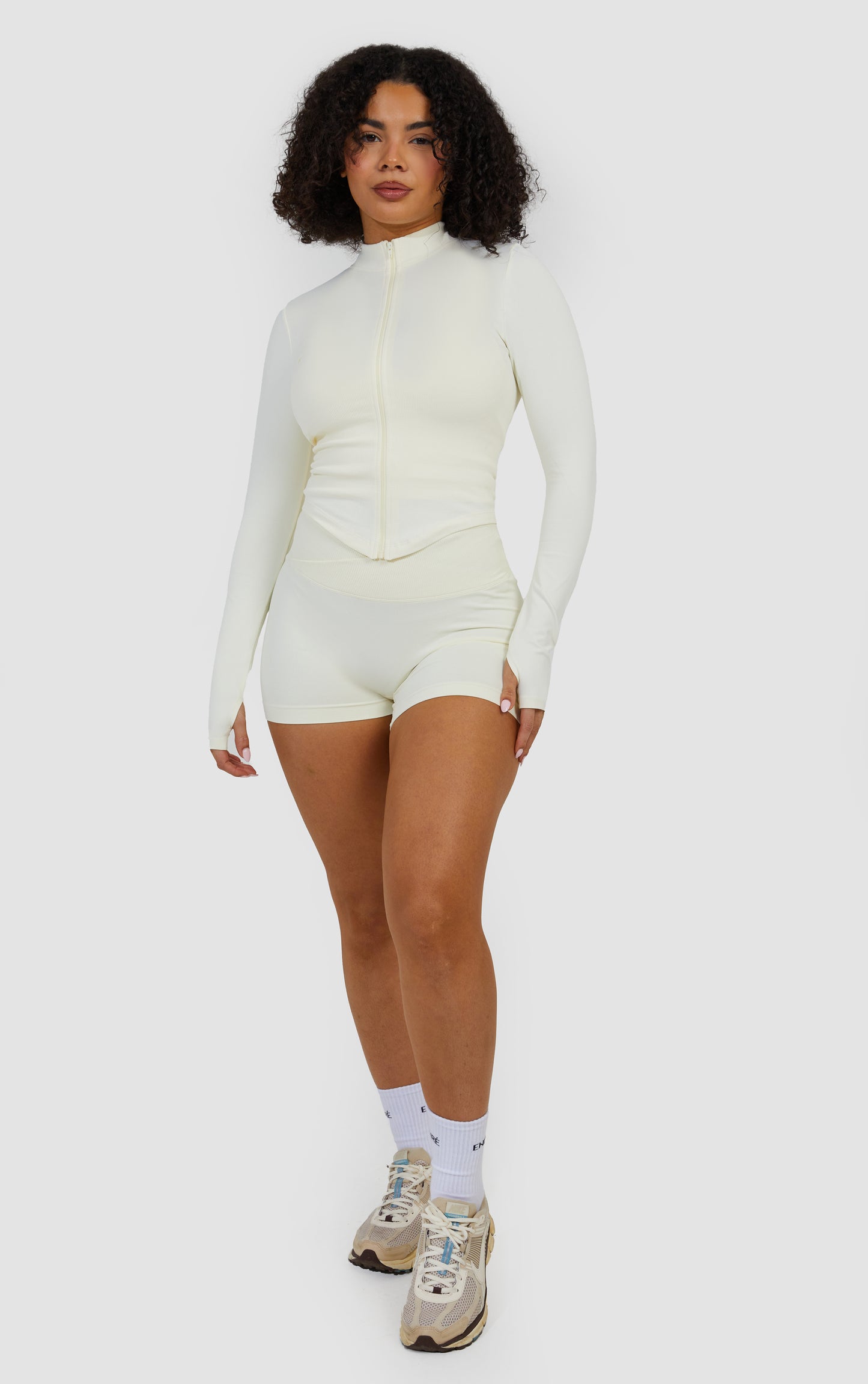 Ribbed Contour Jacket - Cream