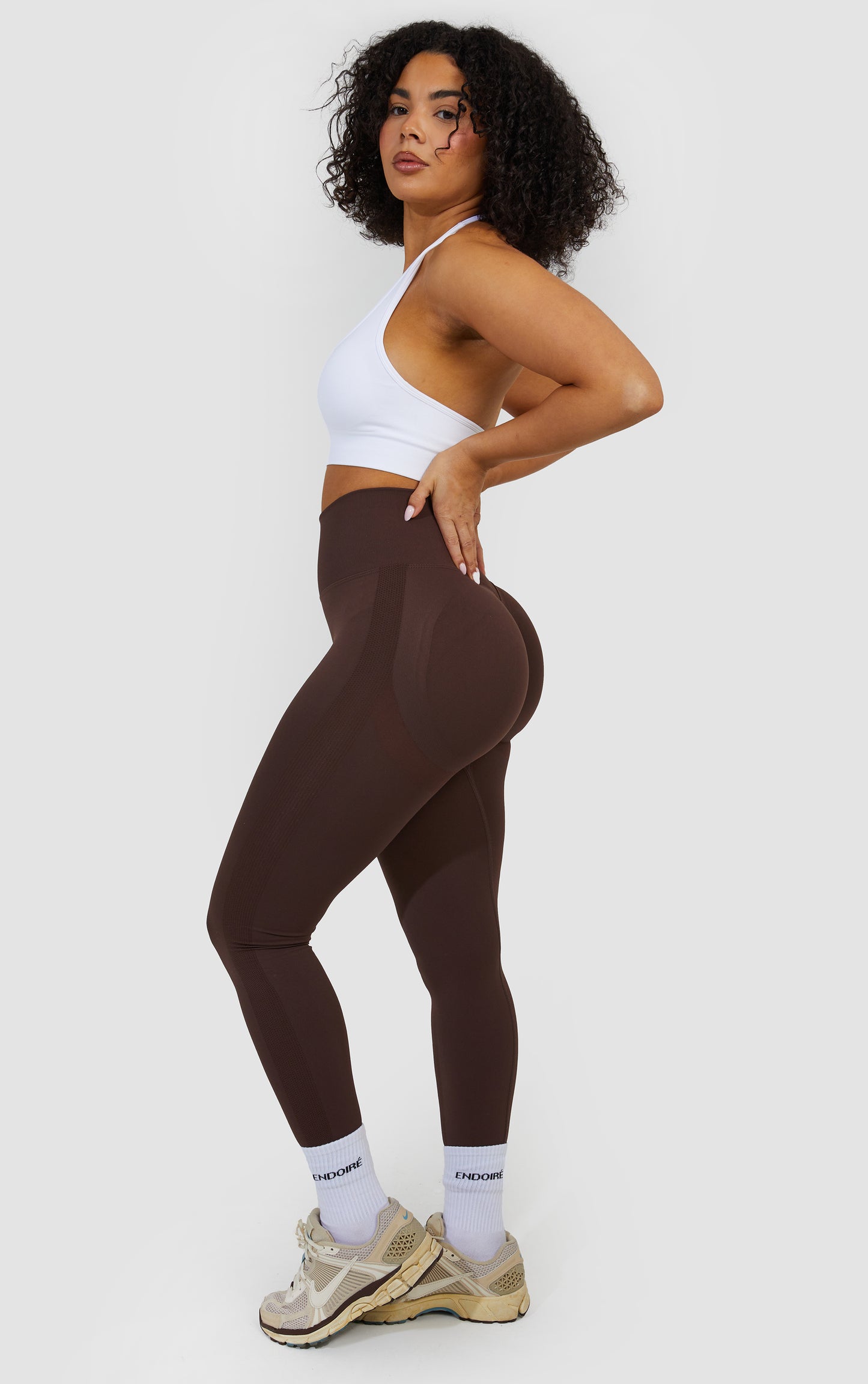 Essentials Scrunch Seamless Leggings - Chocolate Brown