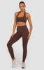 Soft Active Halter Neck Scrunch Leggings Set - Brown