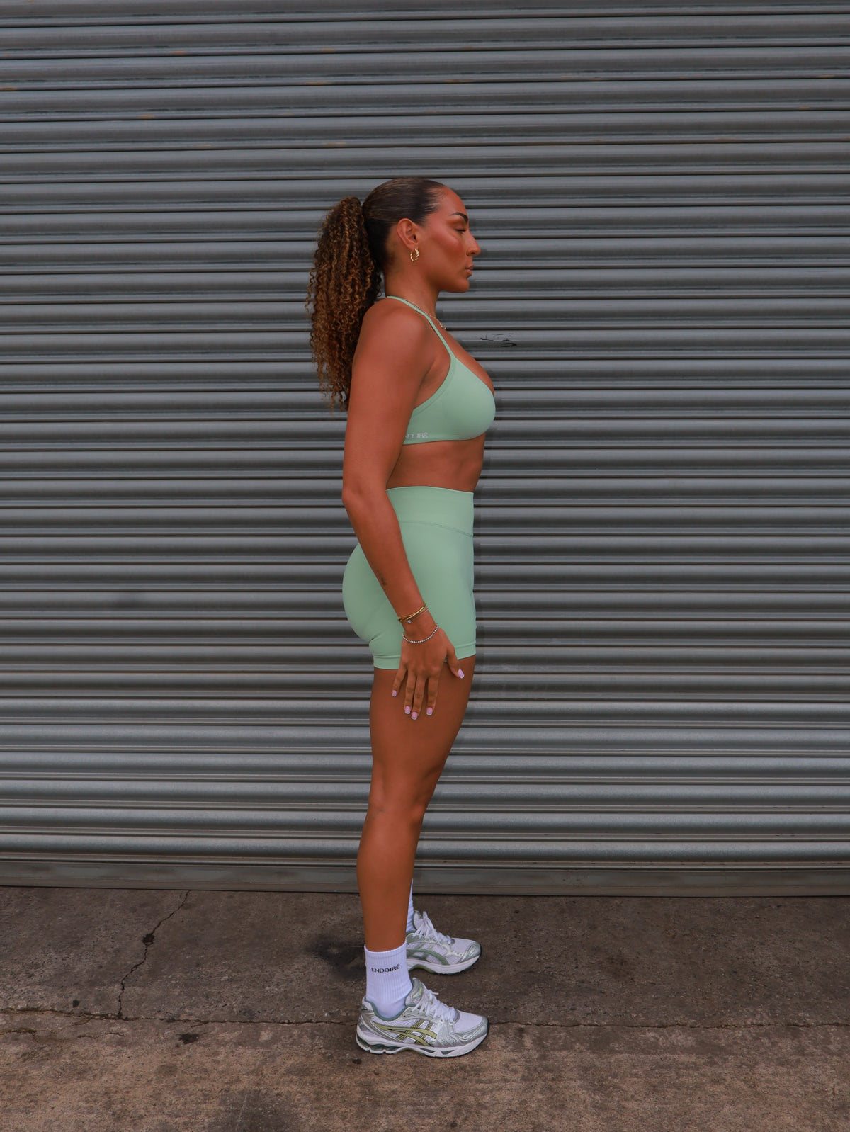 Elevate Halter Neck Strappy Bra - Pistachio