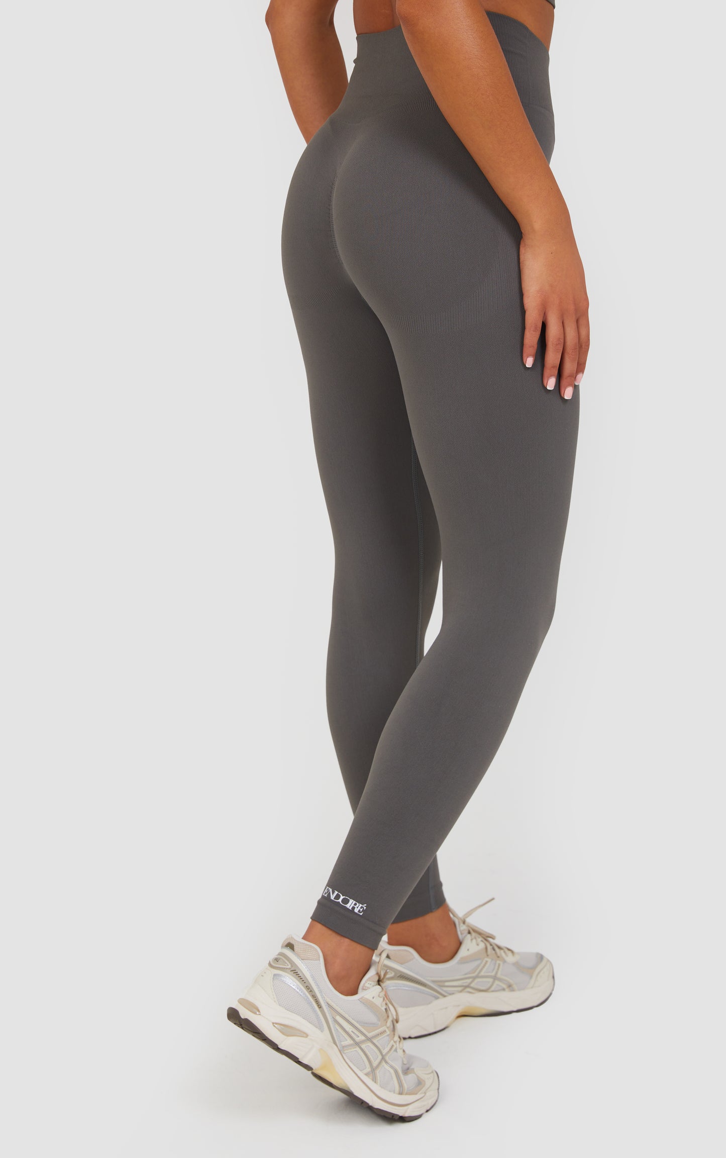 Soft Active Halter Neck Scrunch Leggings Set - Steel Grey