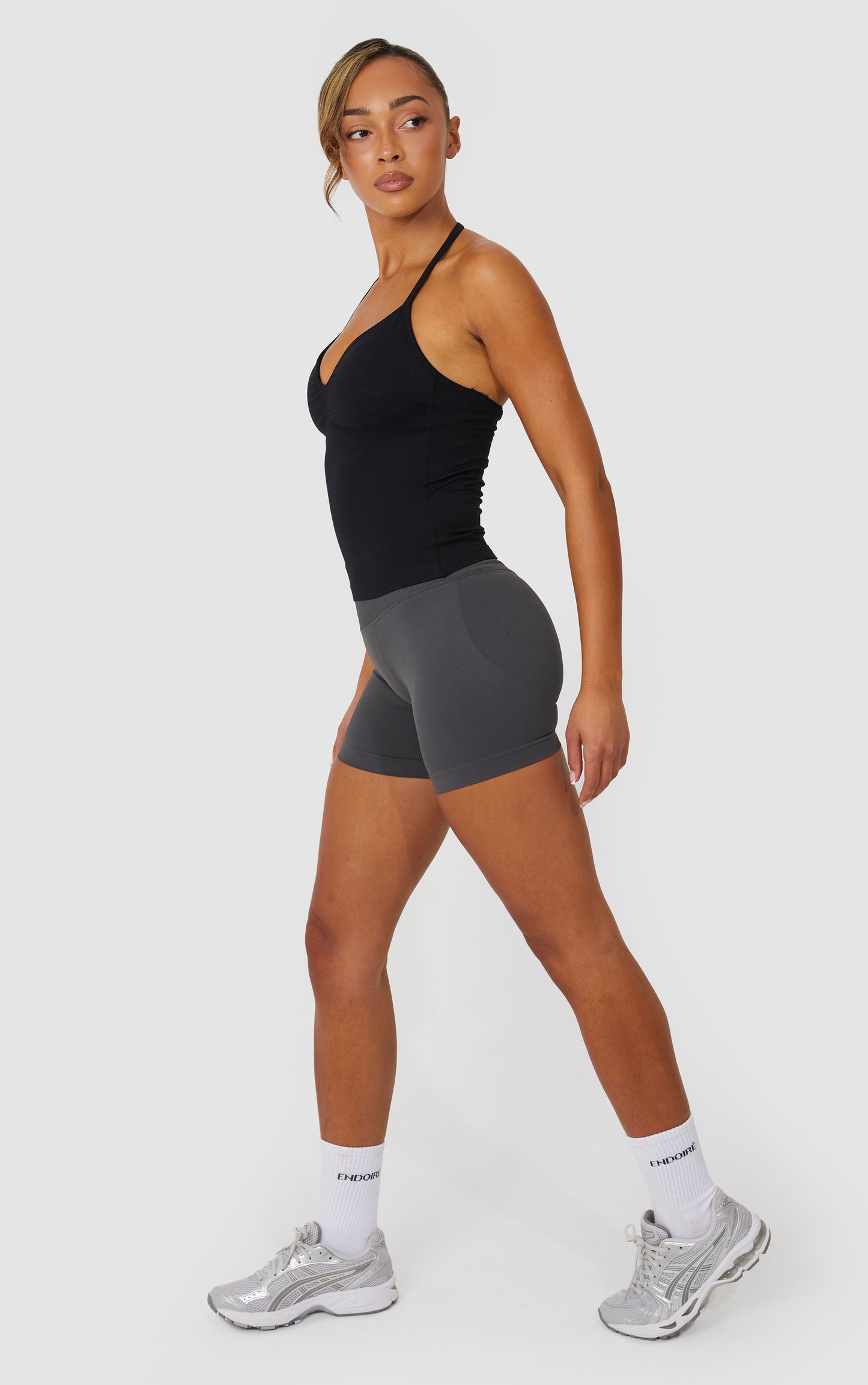 Elevate Strappy Longline Top - Black