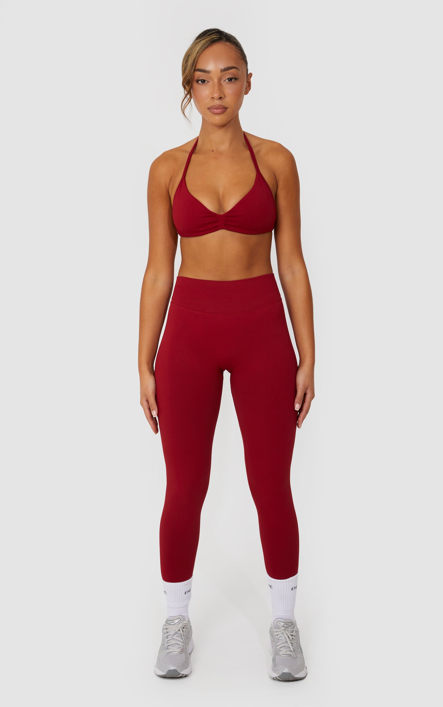 Elevate Halter Neck Strappy Bra - Wine