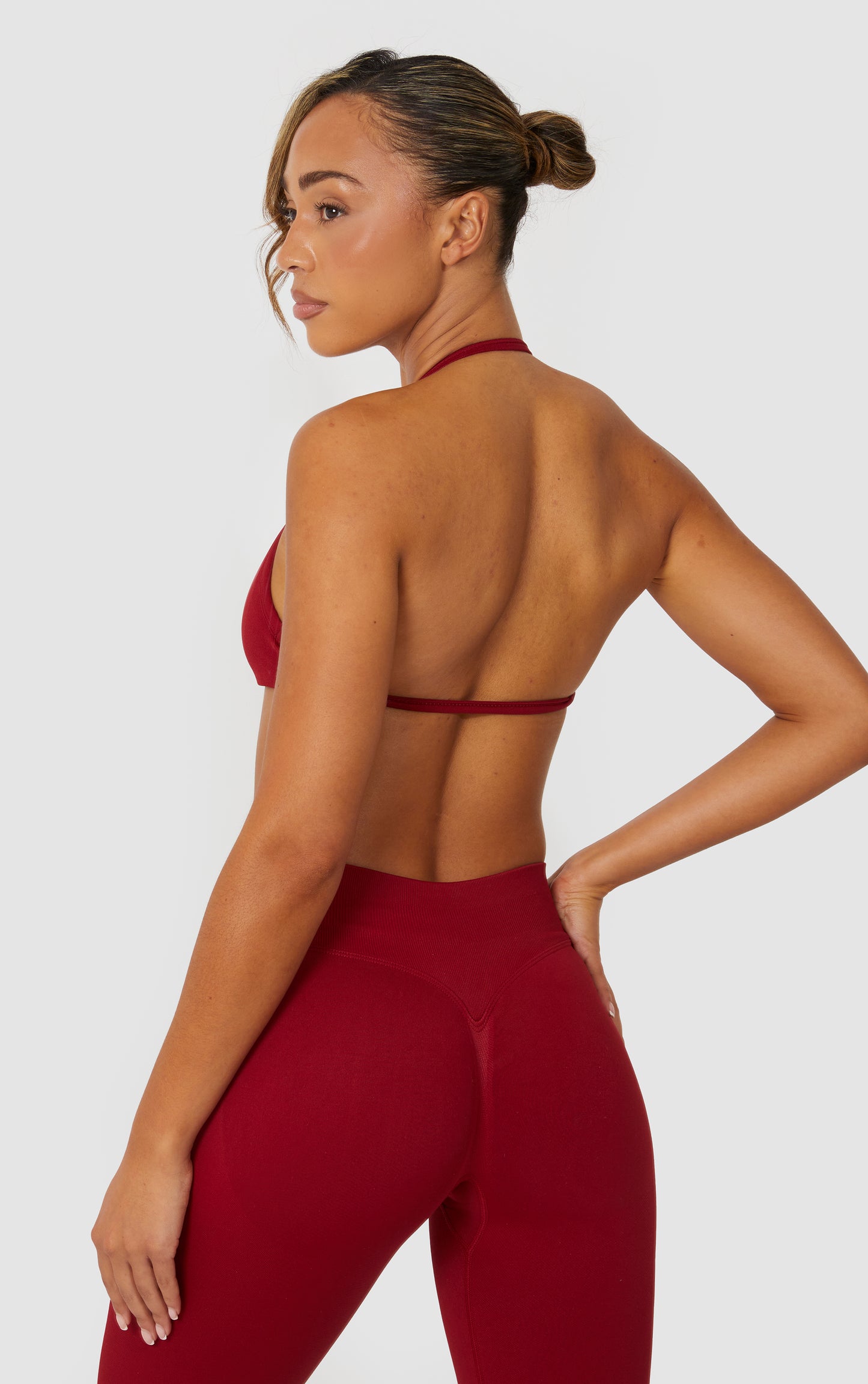 Elevate Halter Neck Strappy Bra - Wine