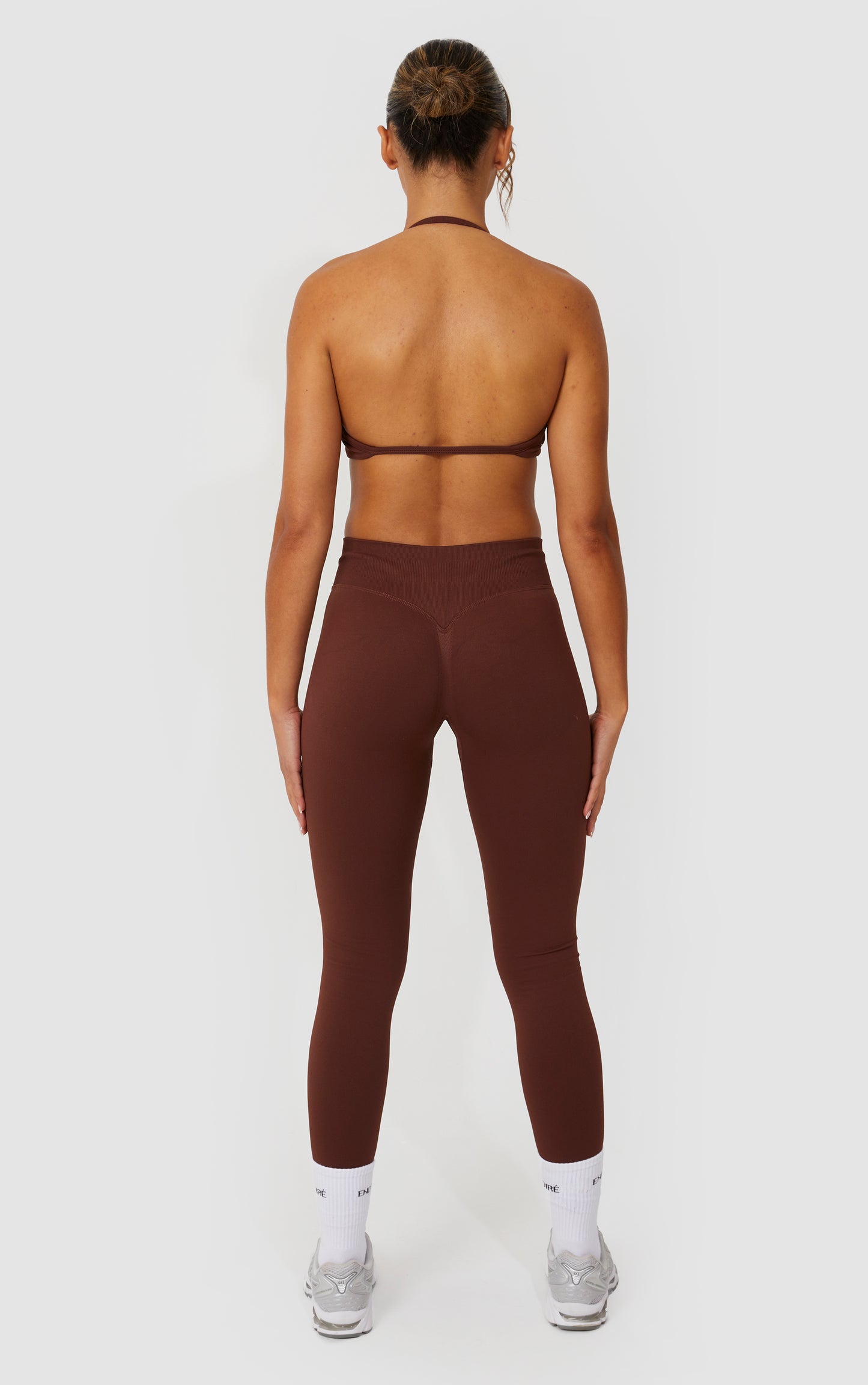 Elevate Halter Neck Strappy Bra - Brown