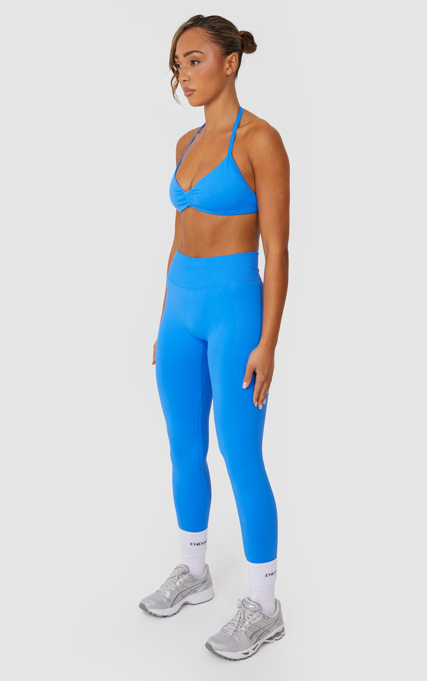 Elevate Halter Neck Strappy Bra - Blue