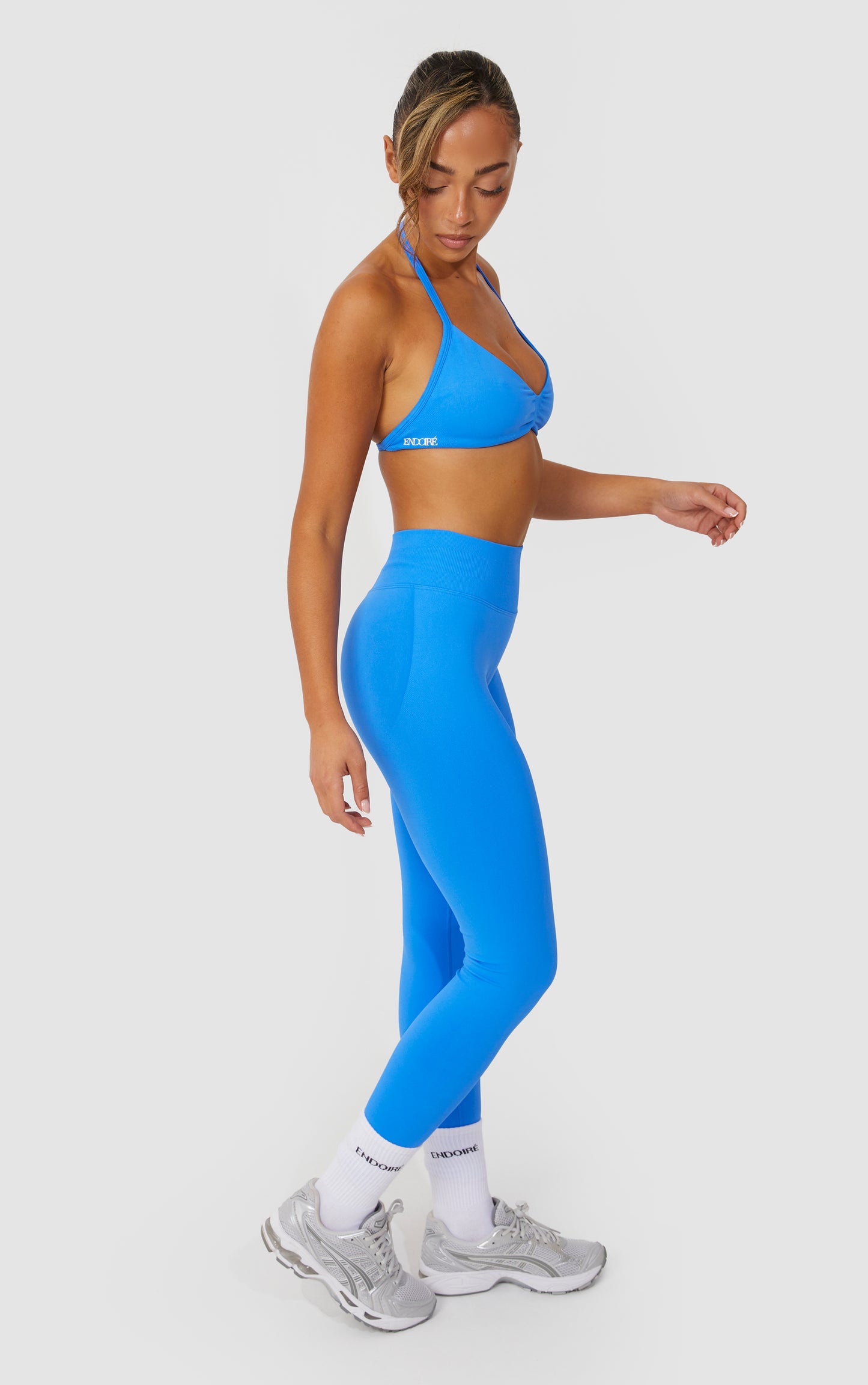 Elevate Halter Neck Strappy Bra - Blue