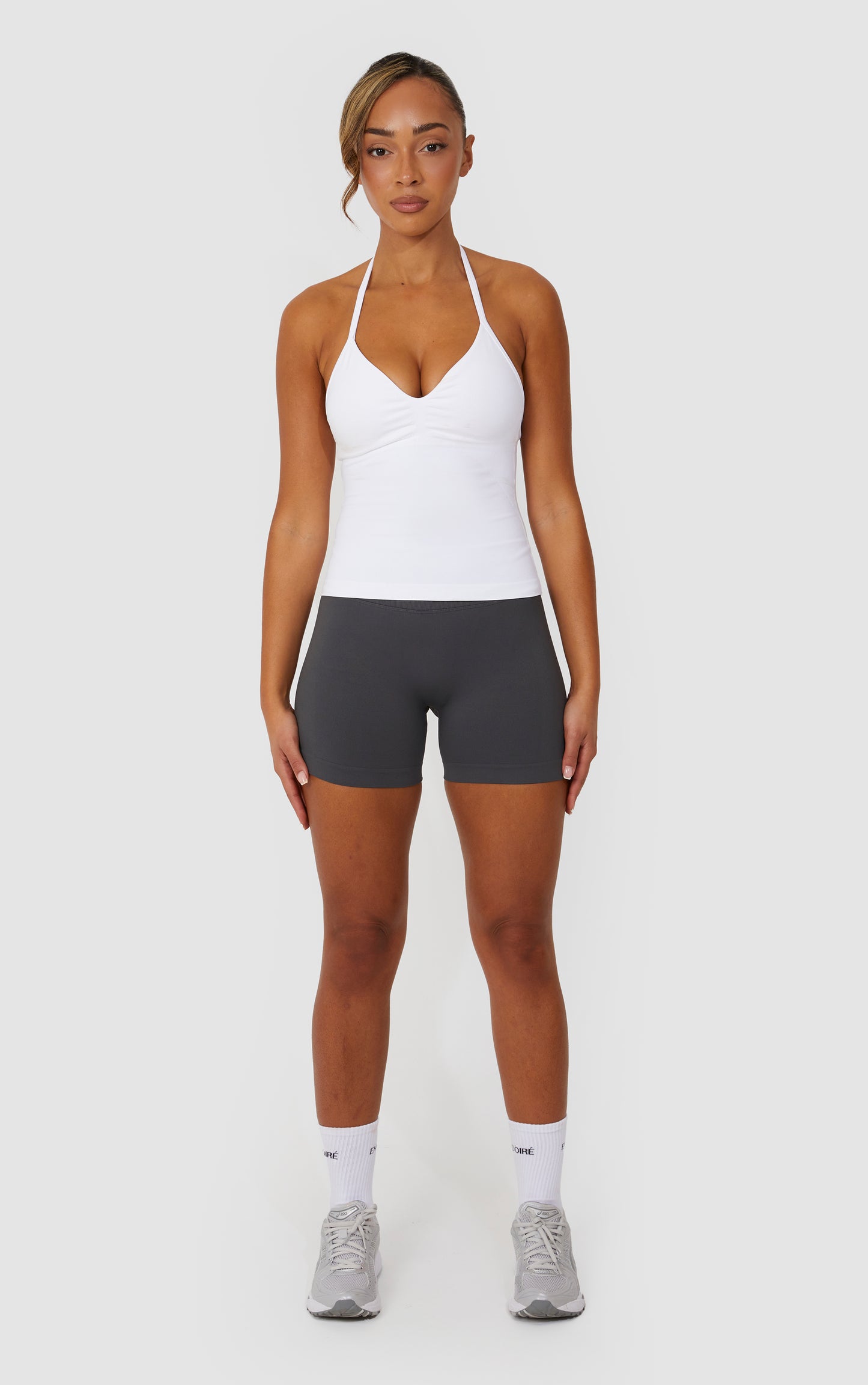 Elevate Strappy Longline Top - White