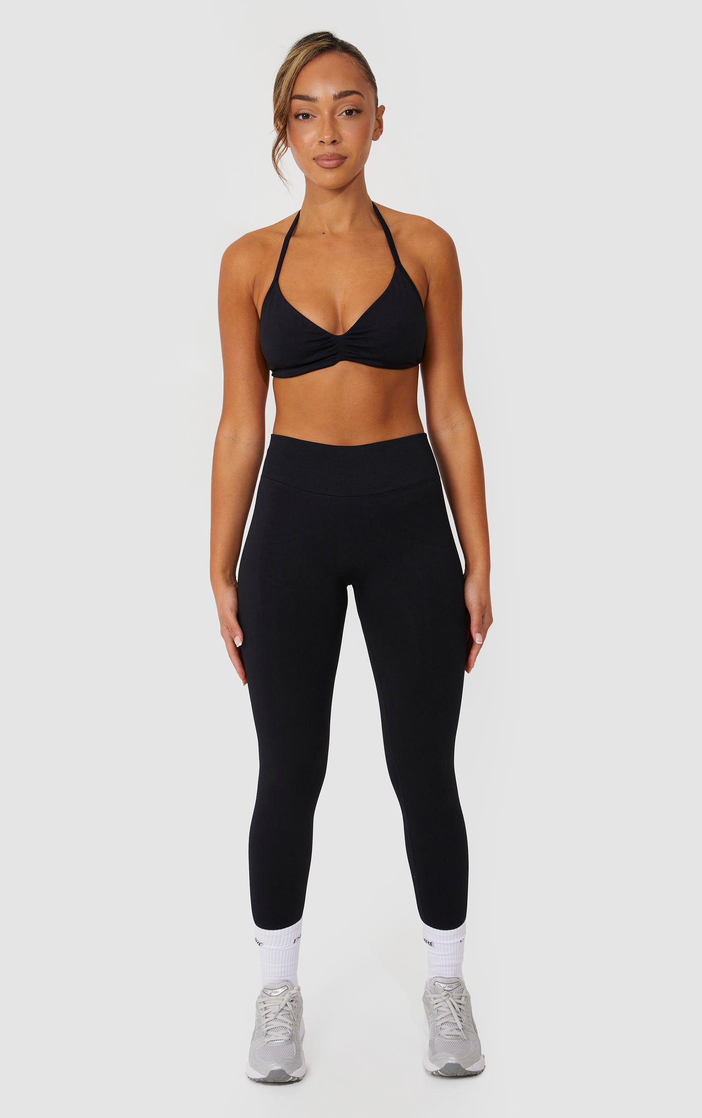 Elevate Halter Neck Strappy Bra - Black