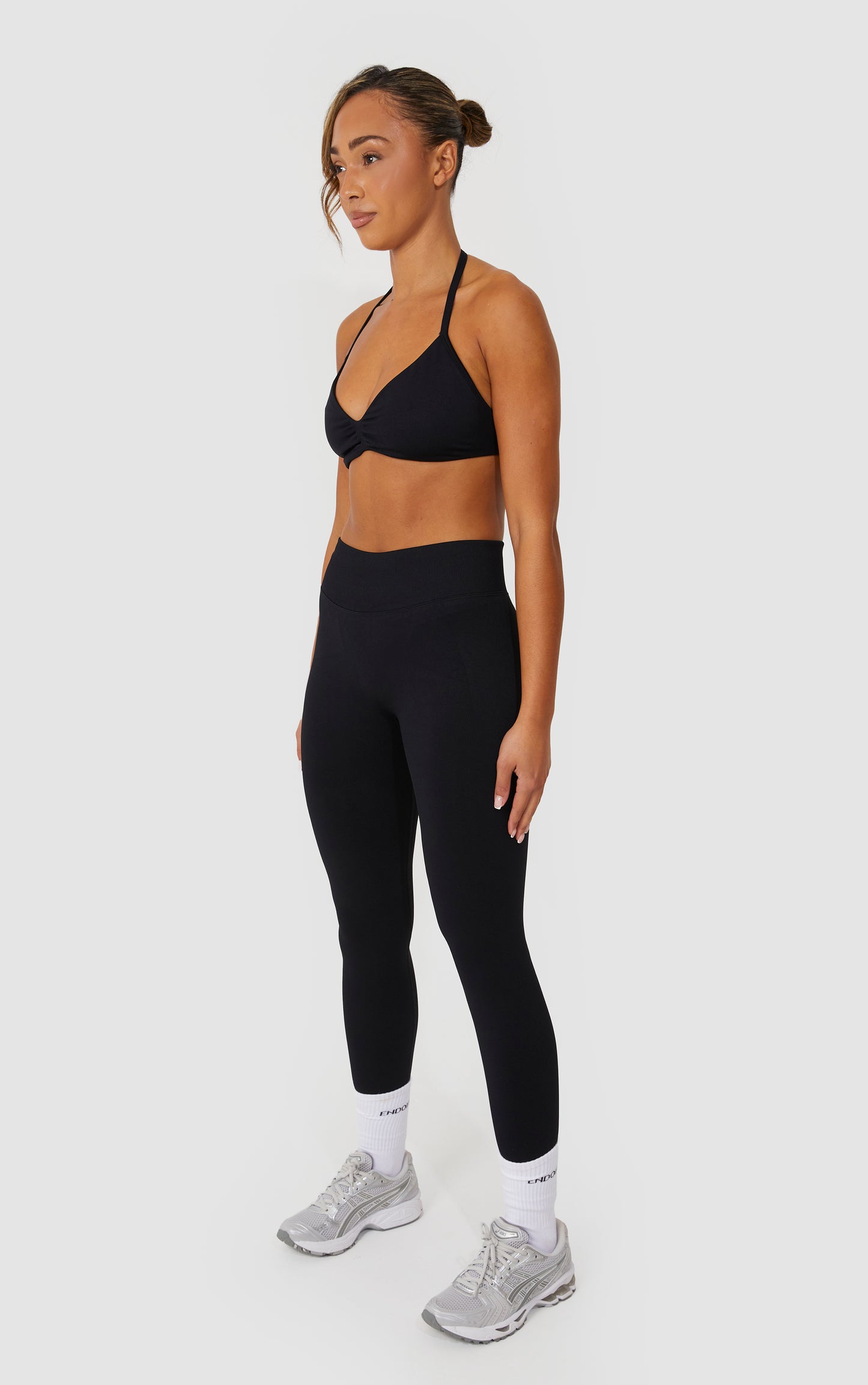 Elevate Halter Neck Strappy Bra - Black