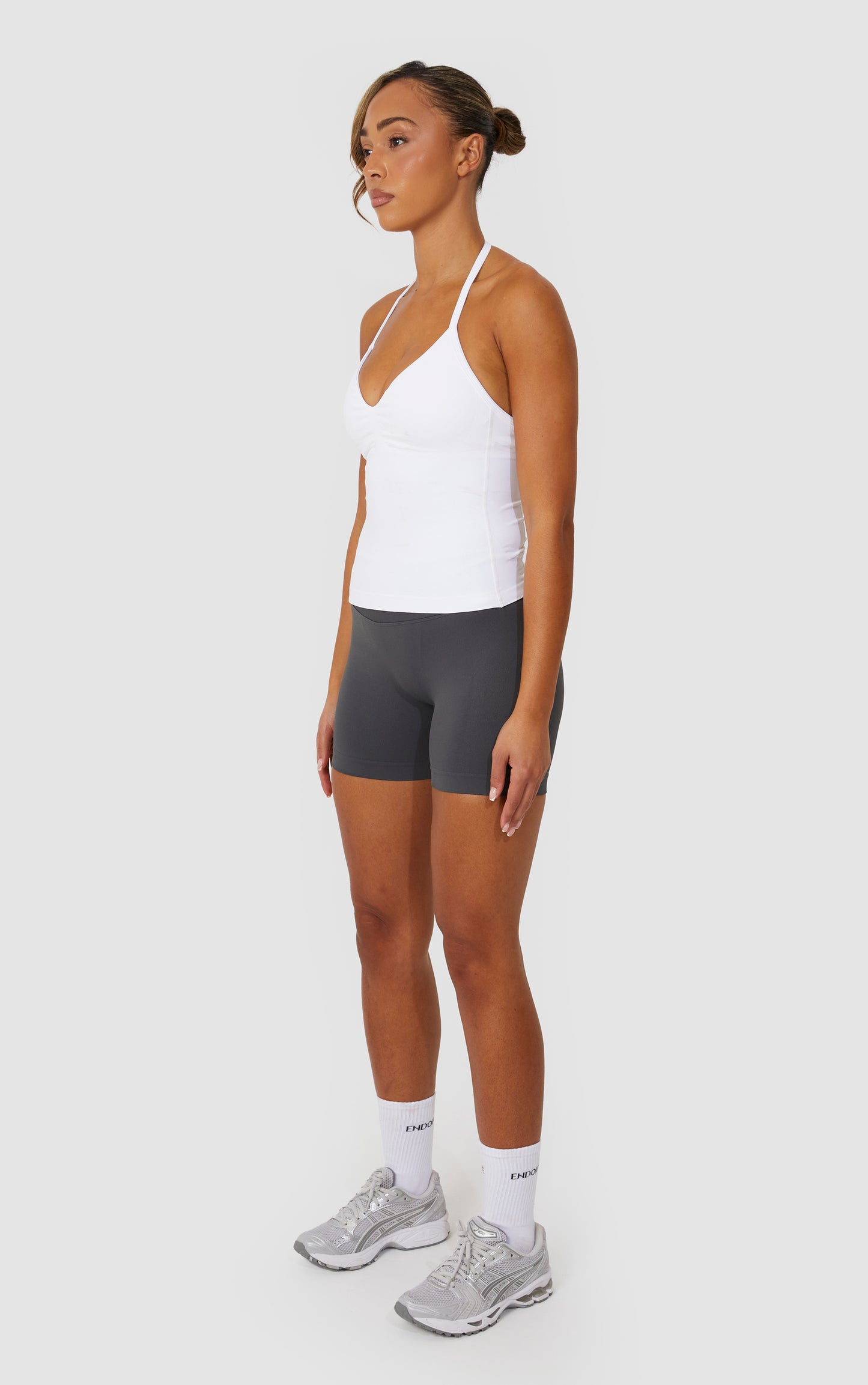 Elevate Strappy Longline Top - White