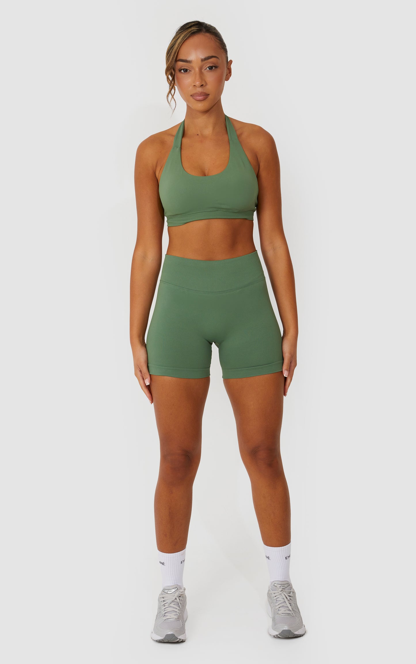 Elevate Halter Neck Bra - Khaki