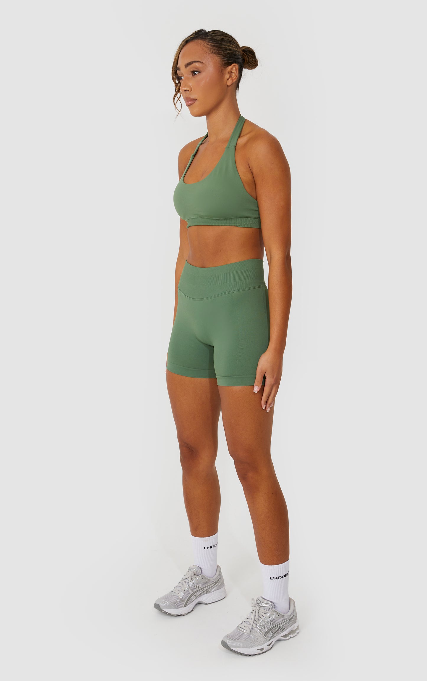 Elevate Halter Neck Bra - Khaki