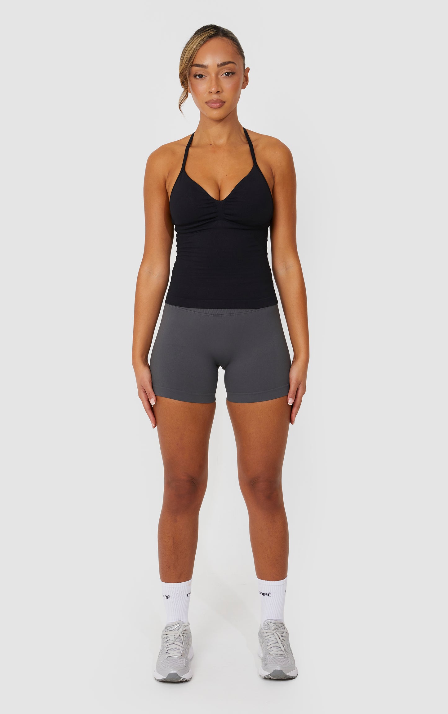 Elevate Strappy Longline Top - Black
