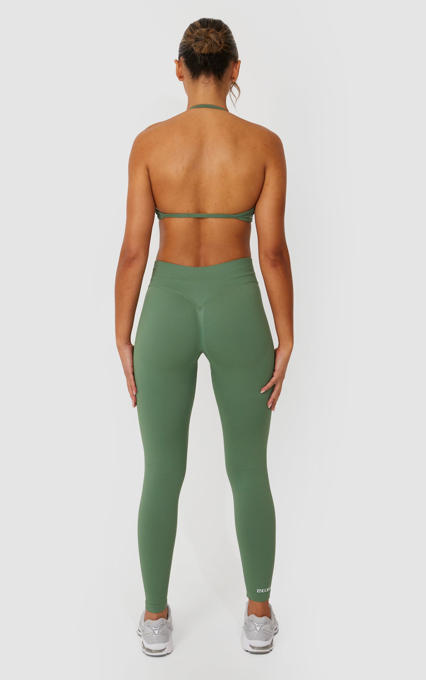 Elevate Halter Neck Strappy Bra - Khaki