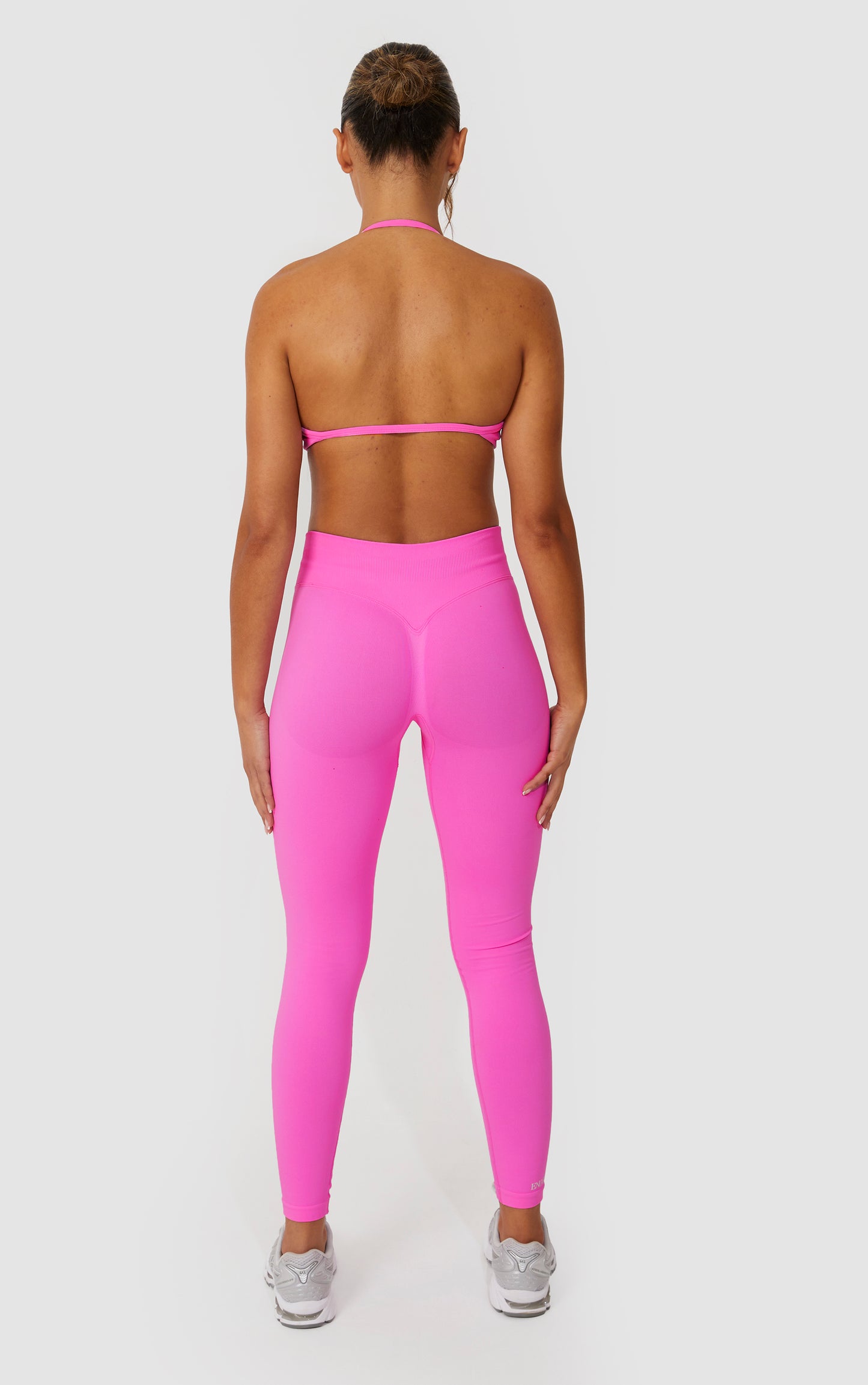 Elevate Halter Neck Strappy Bra - Pink