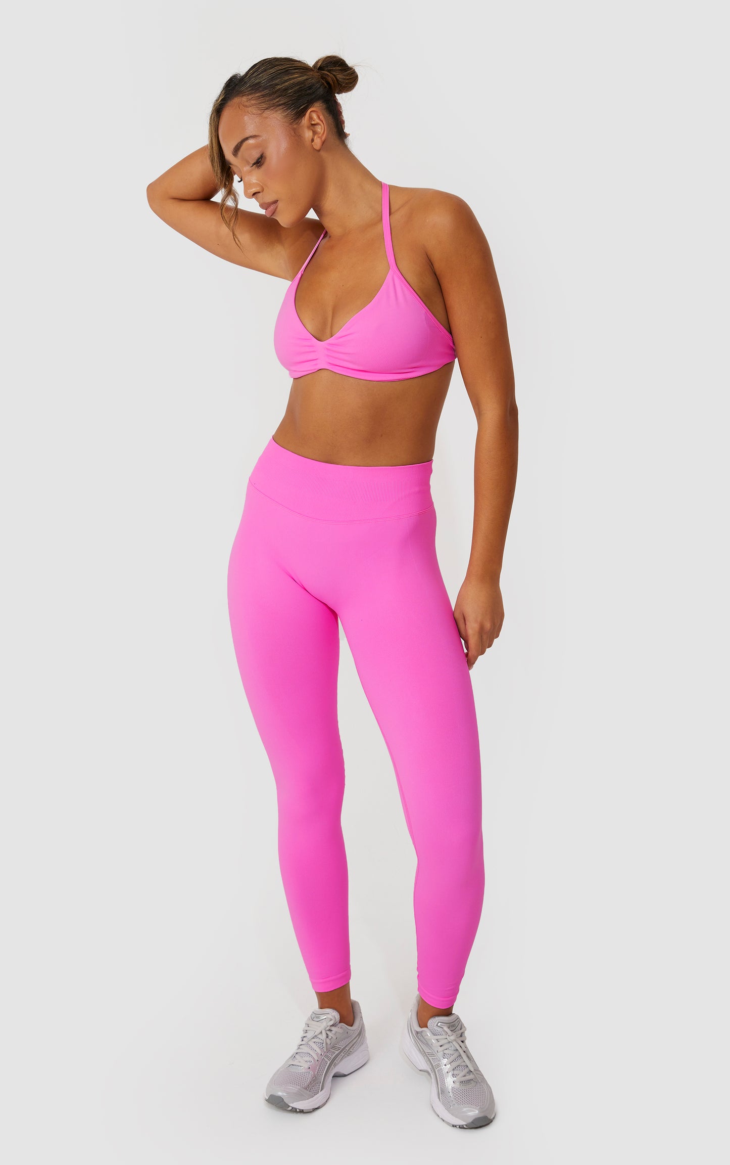 Elevate Halter Neck Strappy Bra - Pink