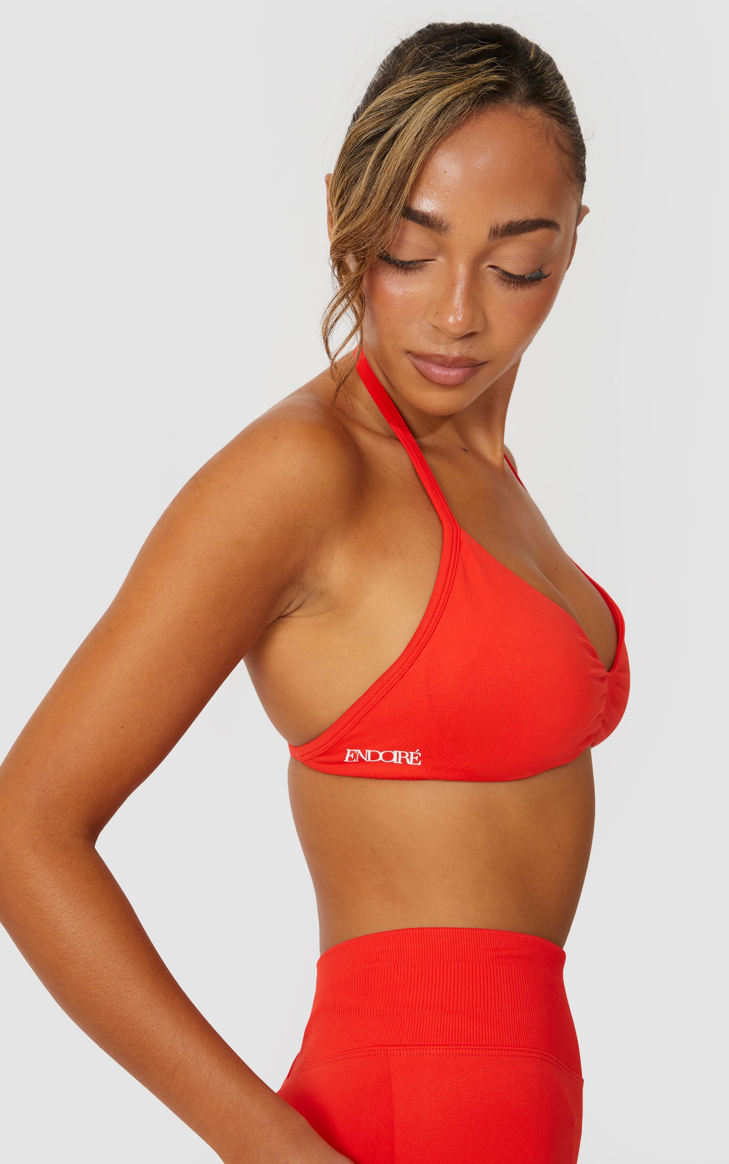 Elevate Halter Neck Strappy Bra - Orange