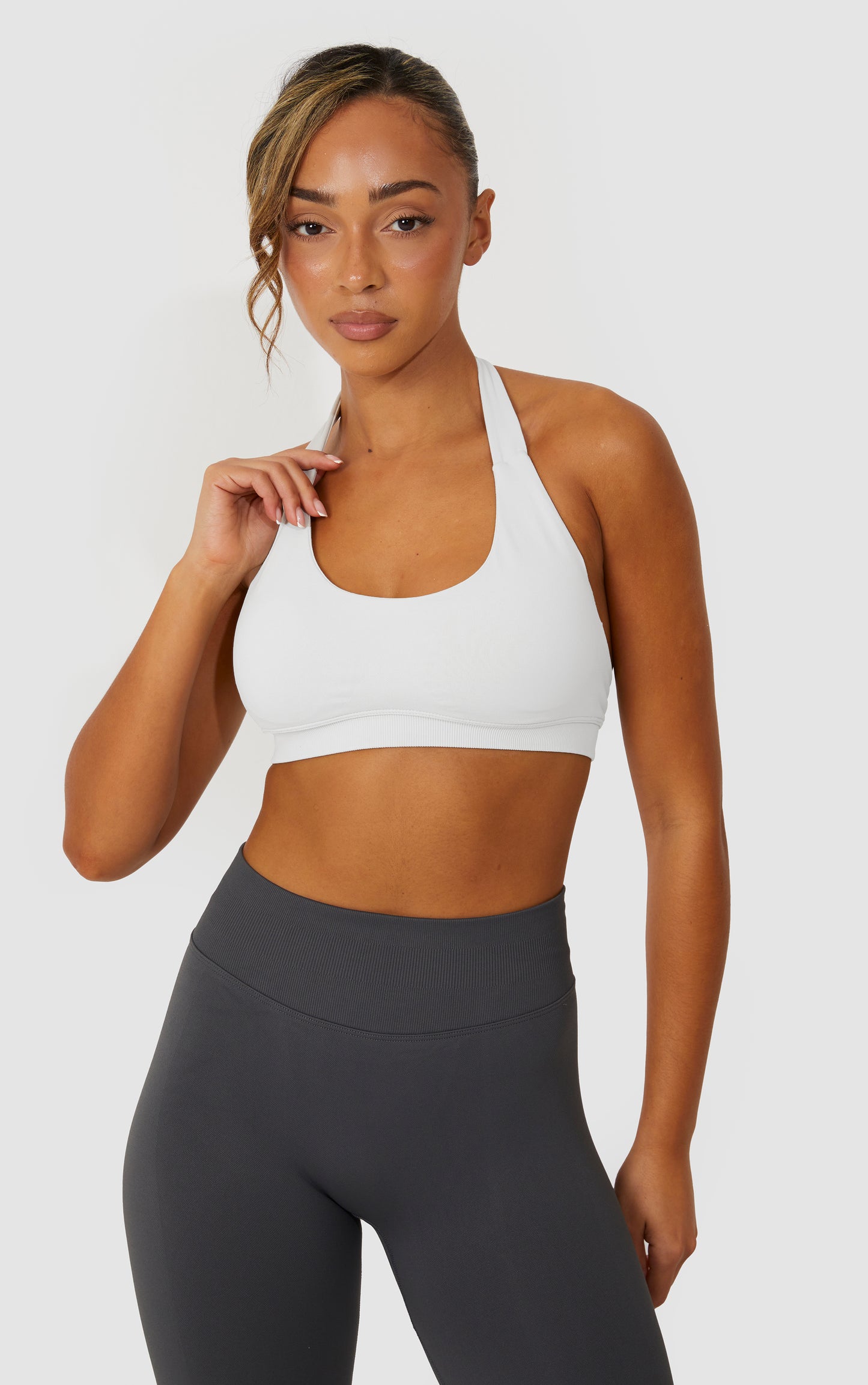 Elevate Halter Neck Bra - White