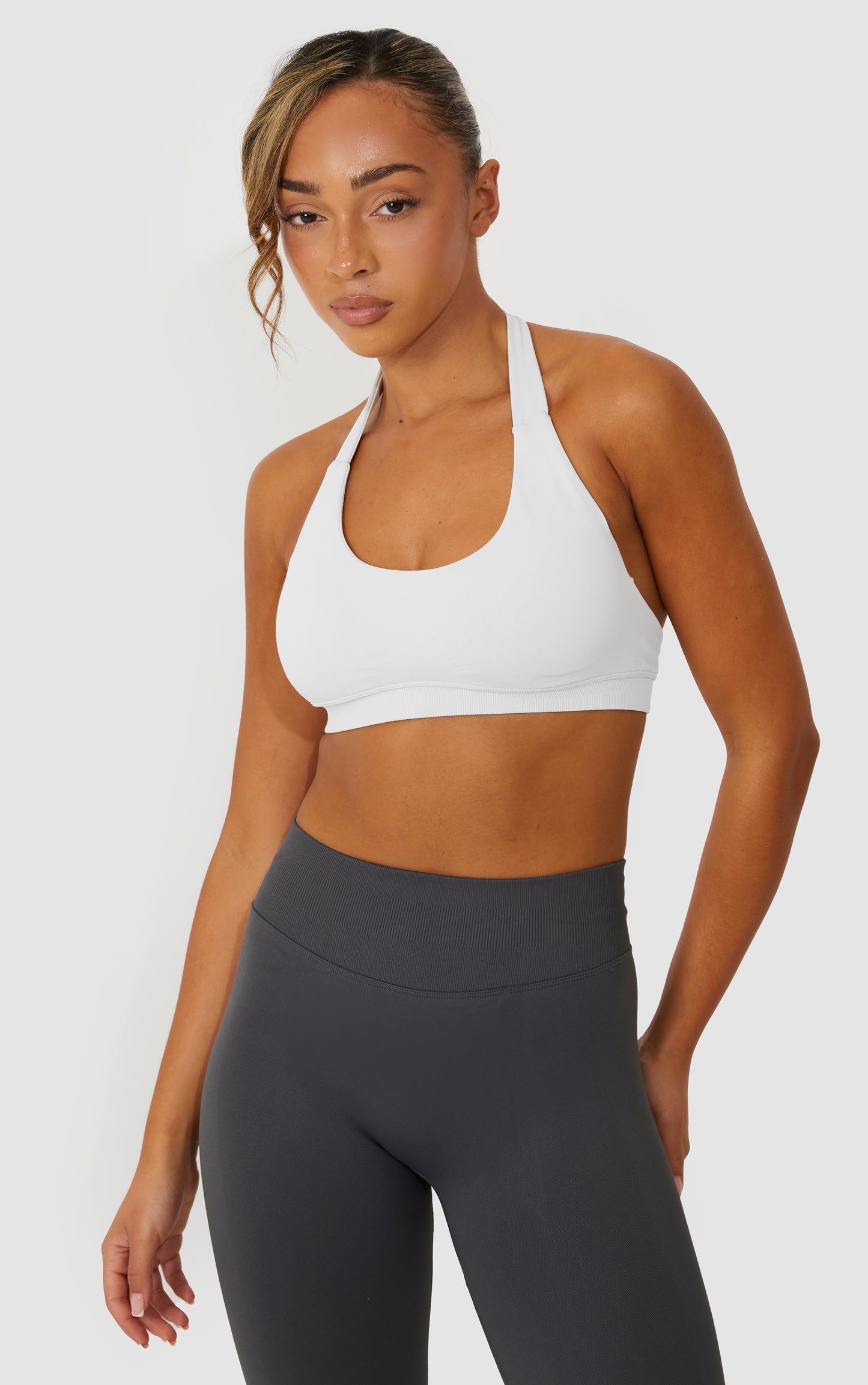 Elevate Halter Neck Bra - White