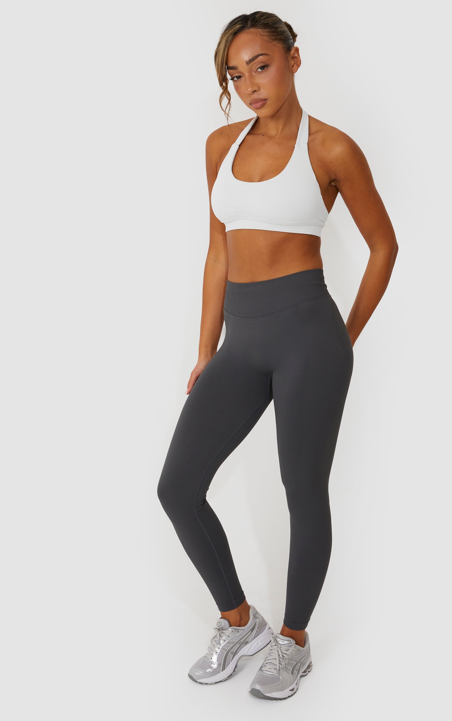 Elevate Halter Neck Bra - White