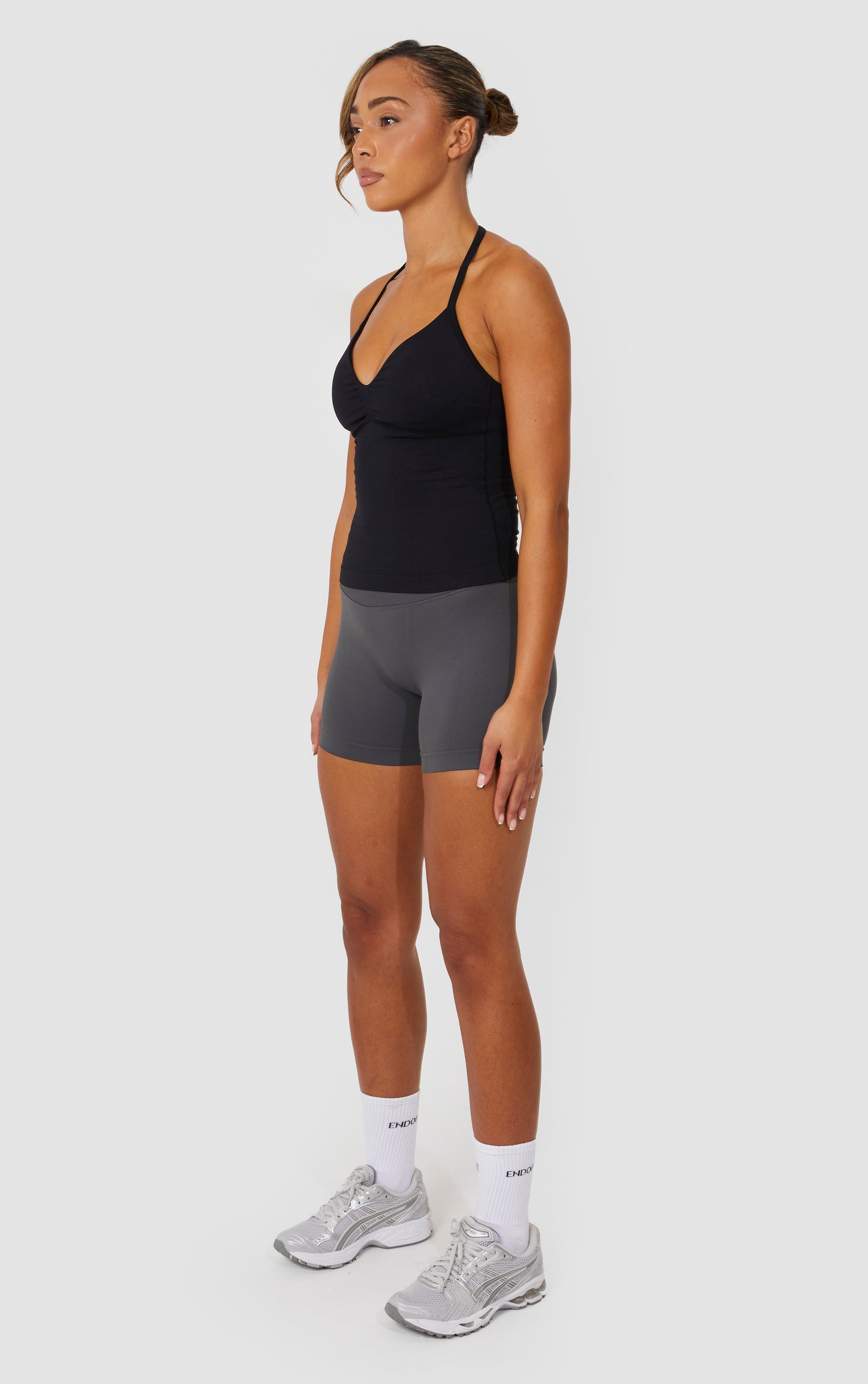 Elevate Strappy Longline Top - Black