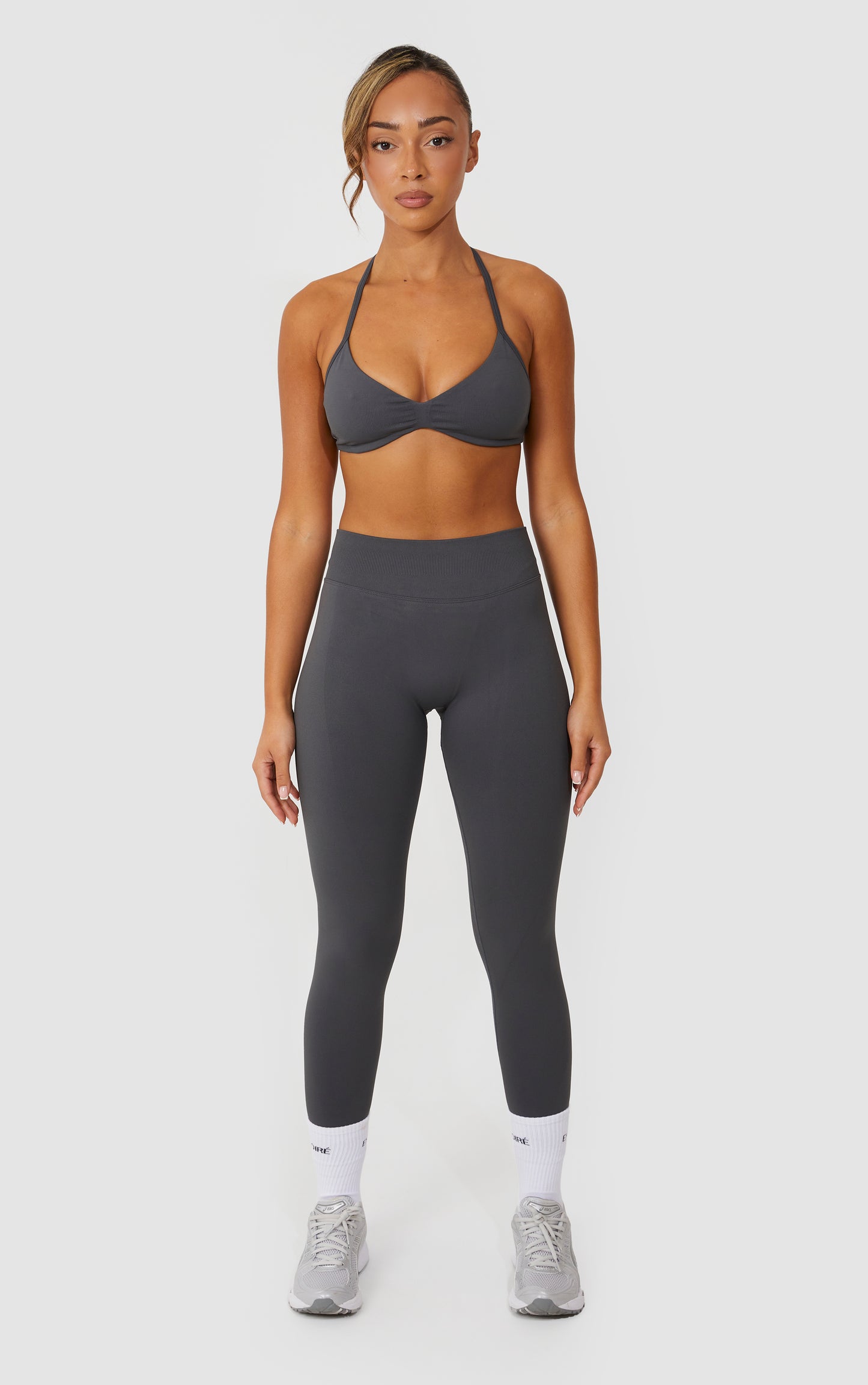Elevate Halter Neck Strappy Bra - Grey