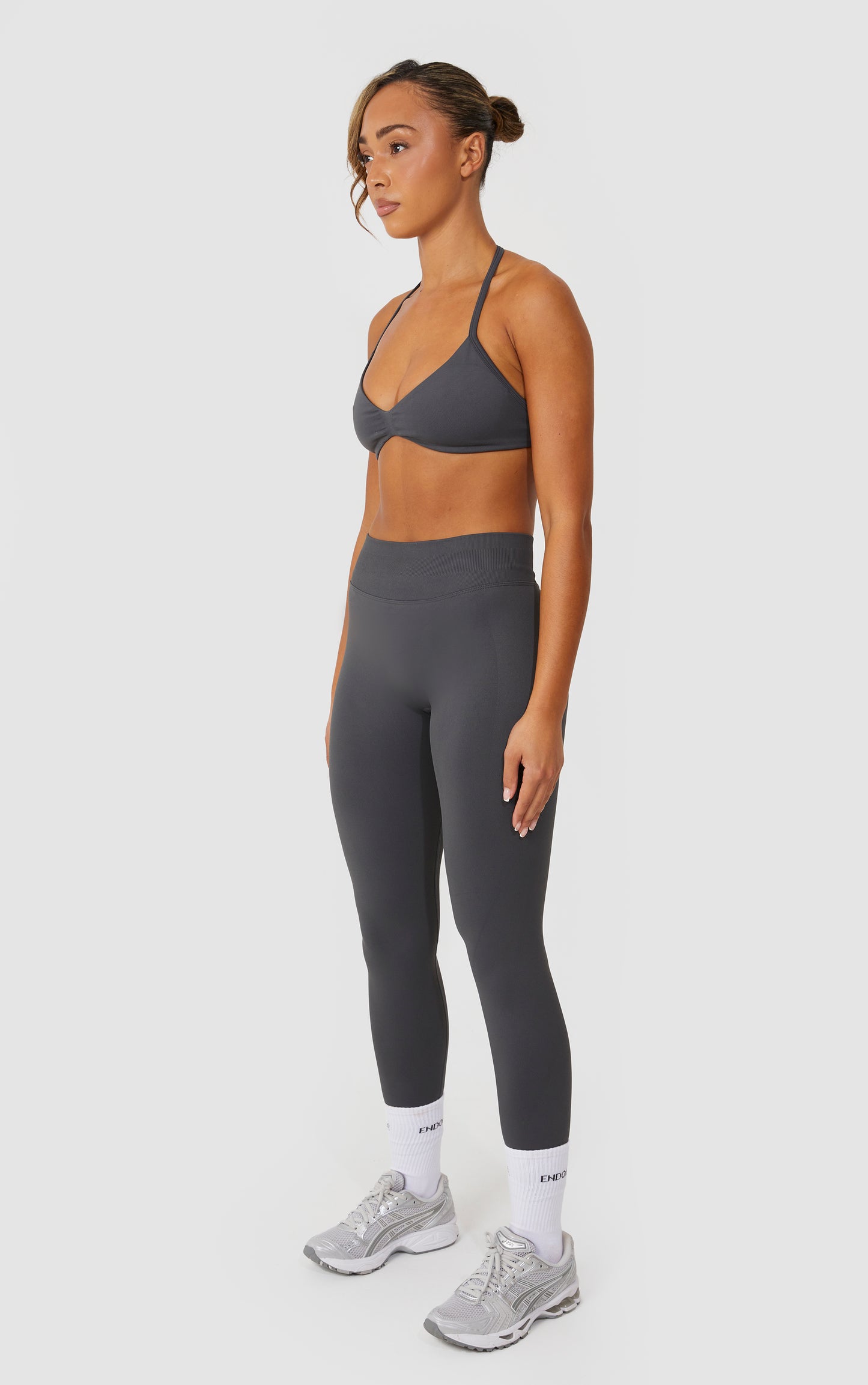 Elevate Halter Neck Strappy Bra - Grey