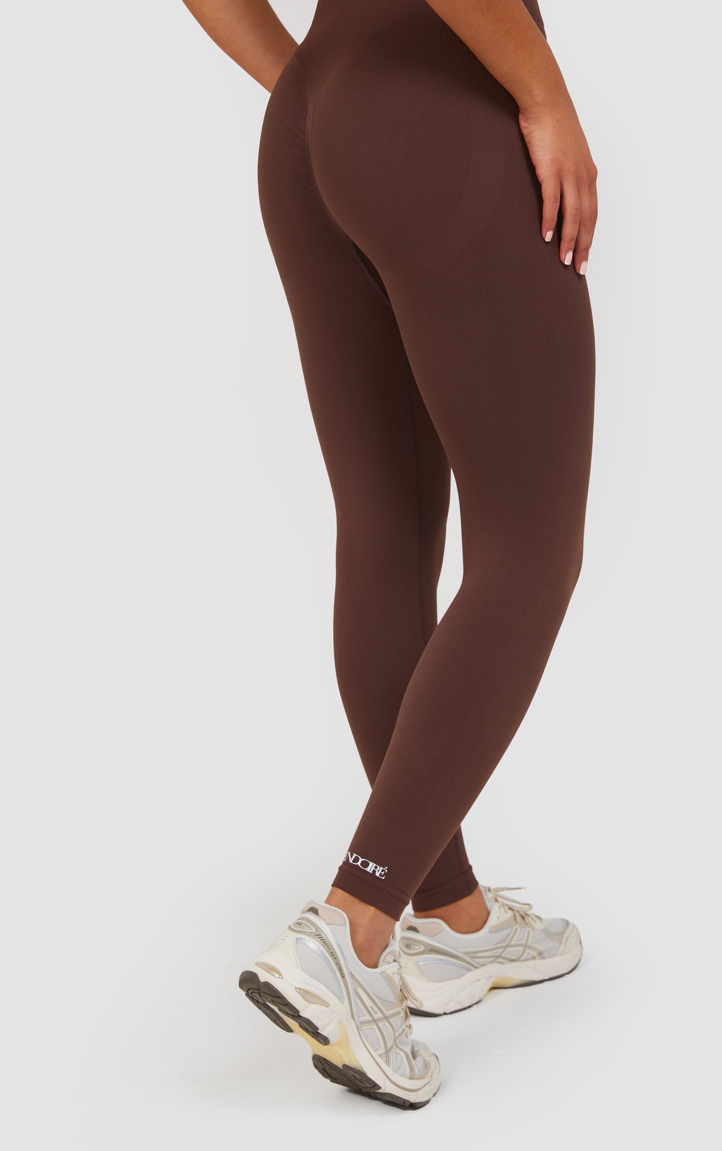 Soft Active Halter Neck Scrunch Leggings Set - Brown