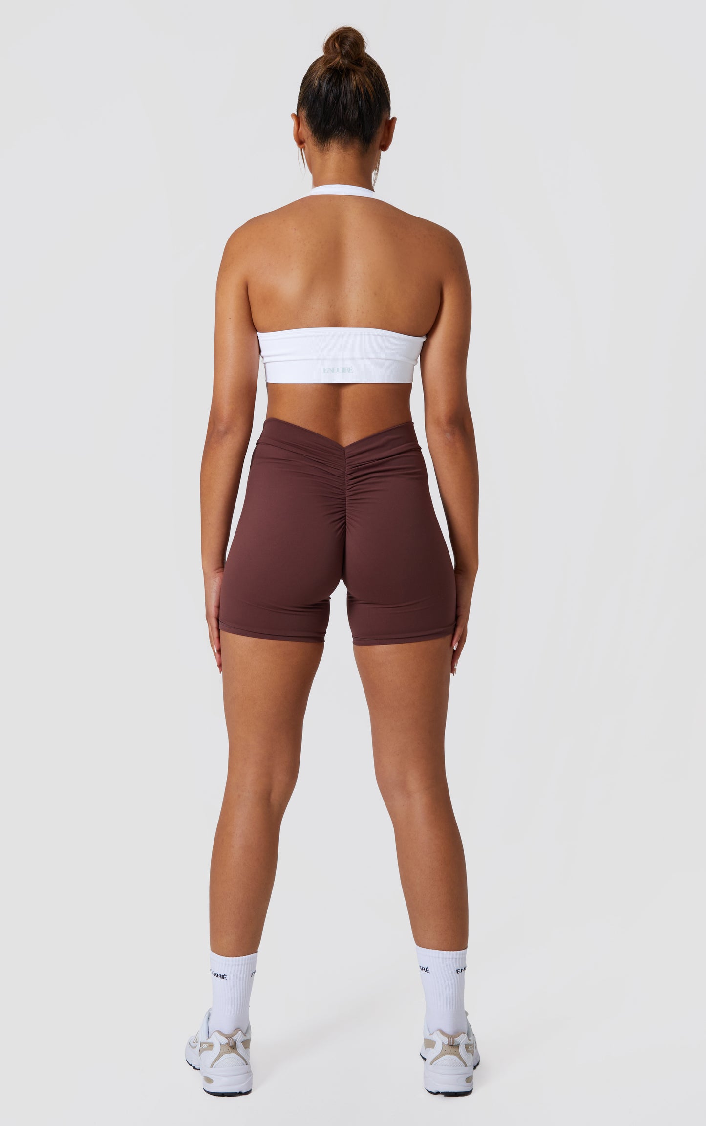 V Scrunch Bum Shorts In Brown