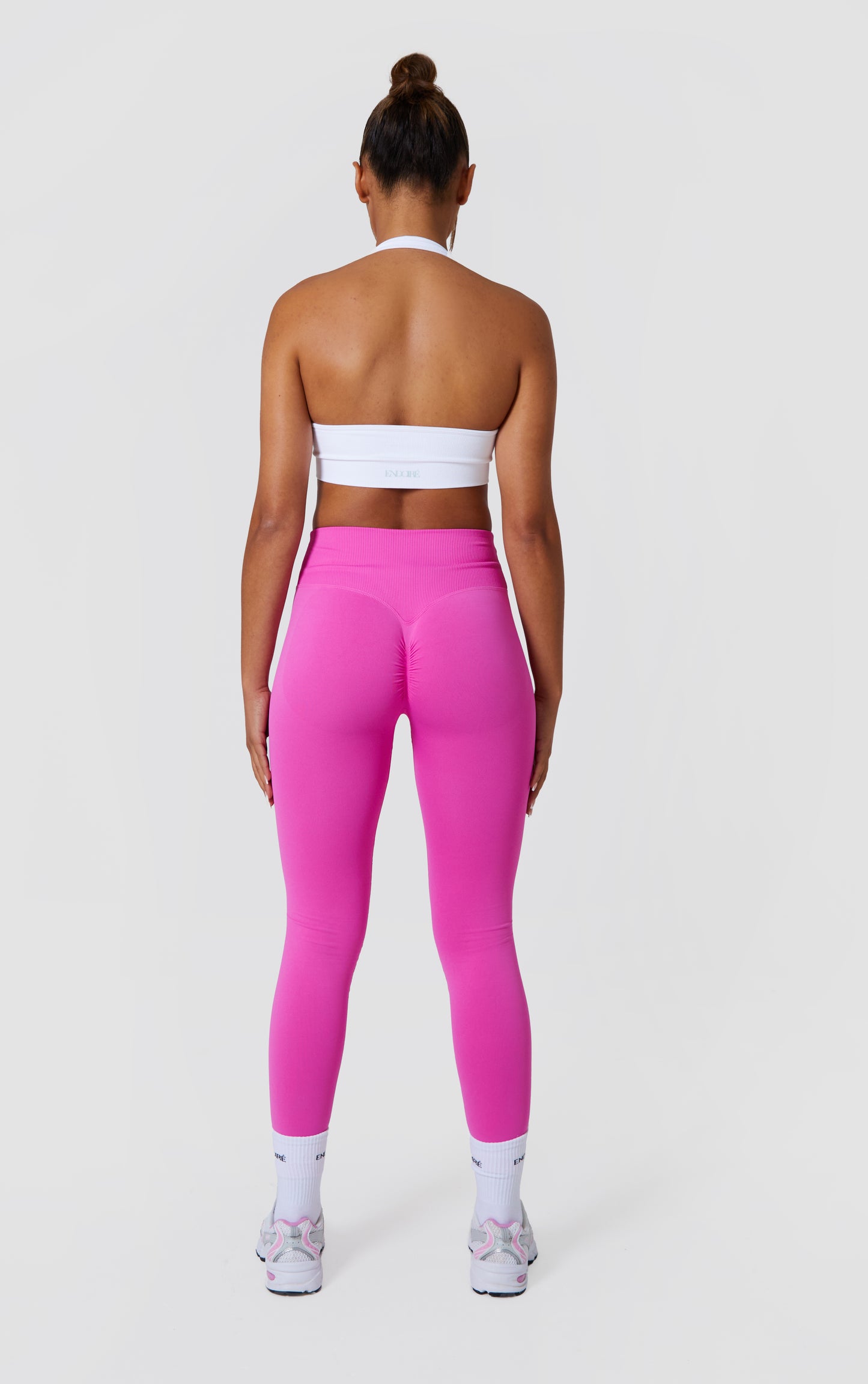 Cross Waist Band Scrunch Leggings - Pink – ENDOIRE