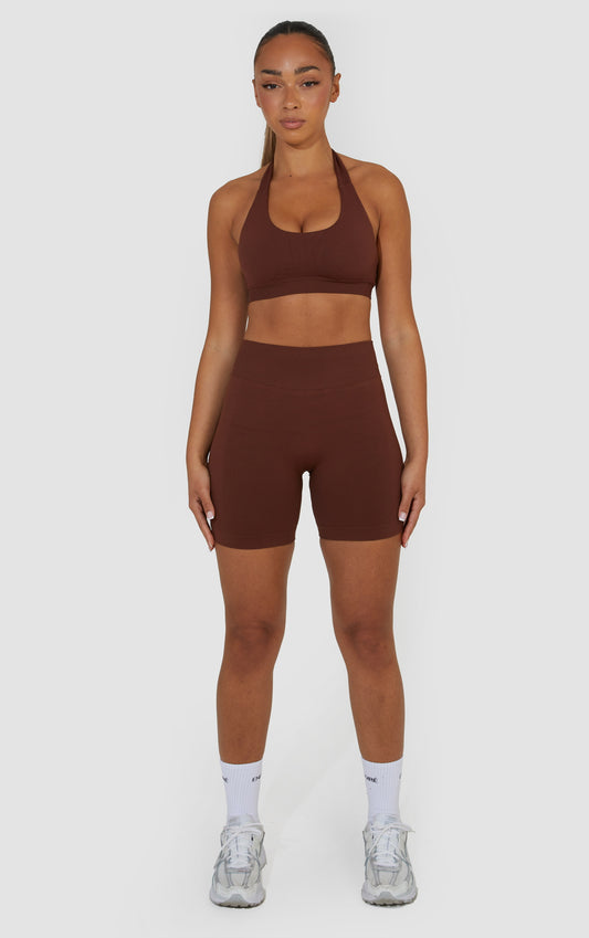 Elevate Scrunch Bum Shorts - Brown