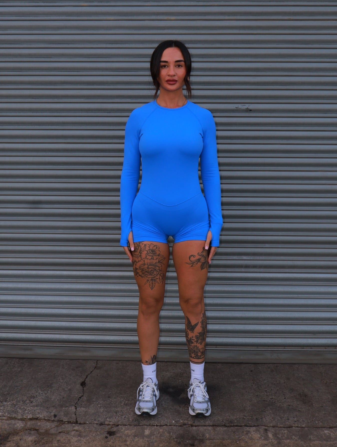Signature Long Sleeve One Piece - Azure Blue