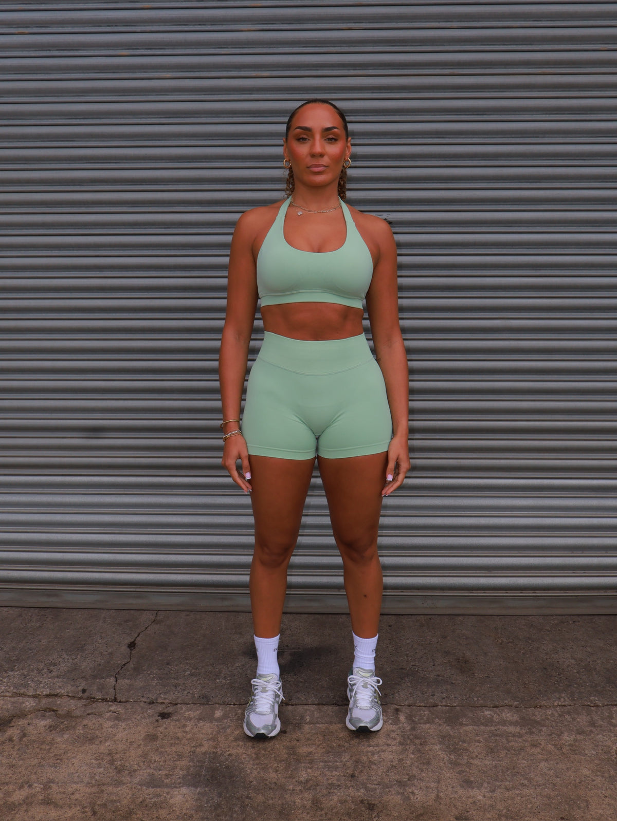 Elevate Halter Neck Bra - Pistachio