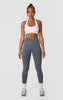 Cross Waist Band Scrunch Leggings - Grey