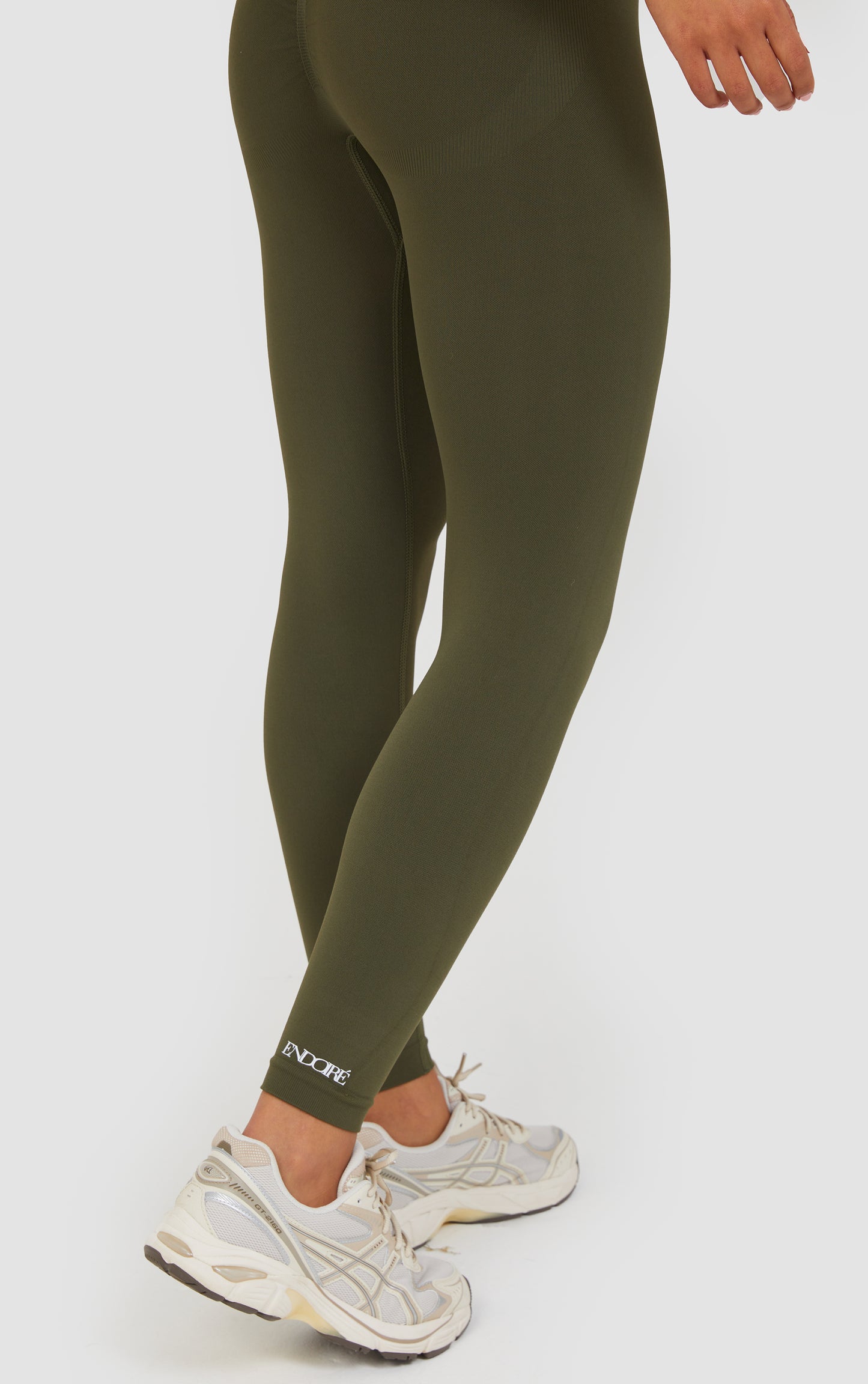 Soft Active Halter Neck Scrunch Leggings Set - Khaki