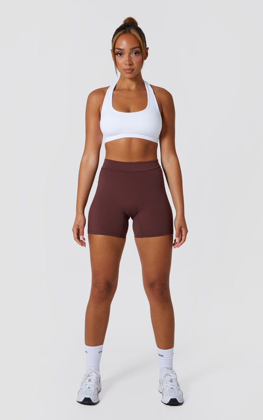 V Scrunch Bum Shorts In Brown