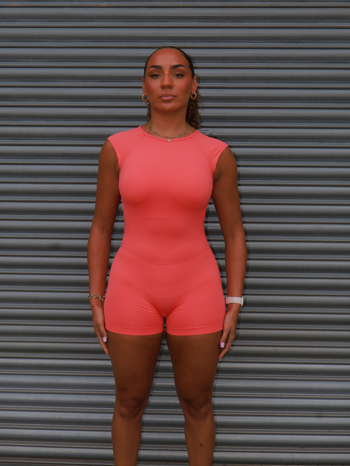 Signature Short Sleeve One Piece - Coral