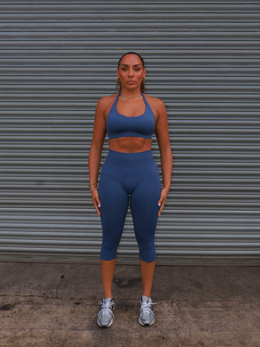 Elevate Halter Neck Bra - Navy Blue