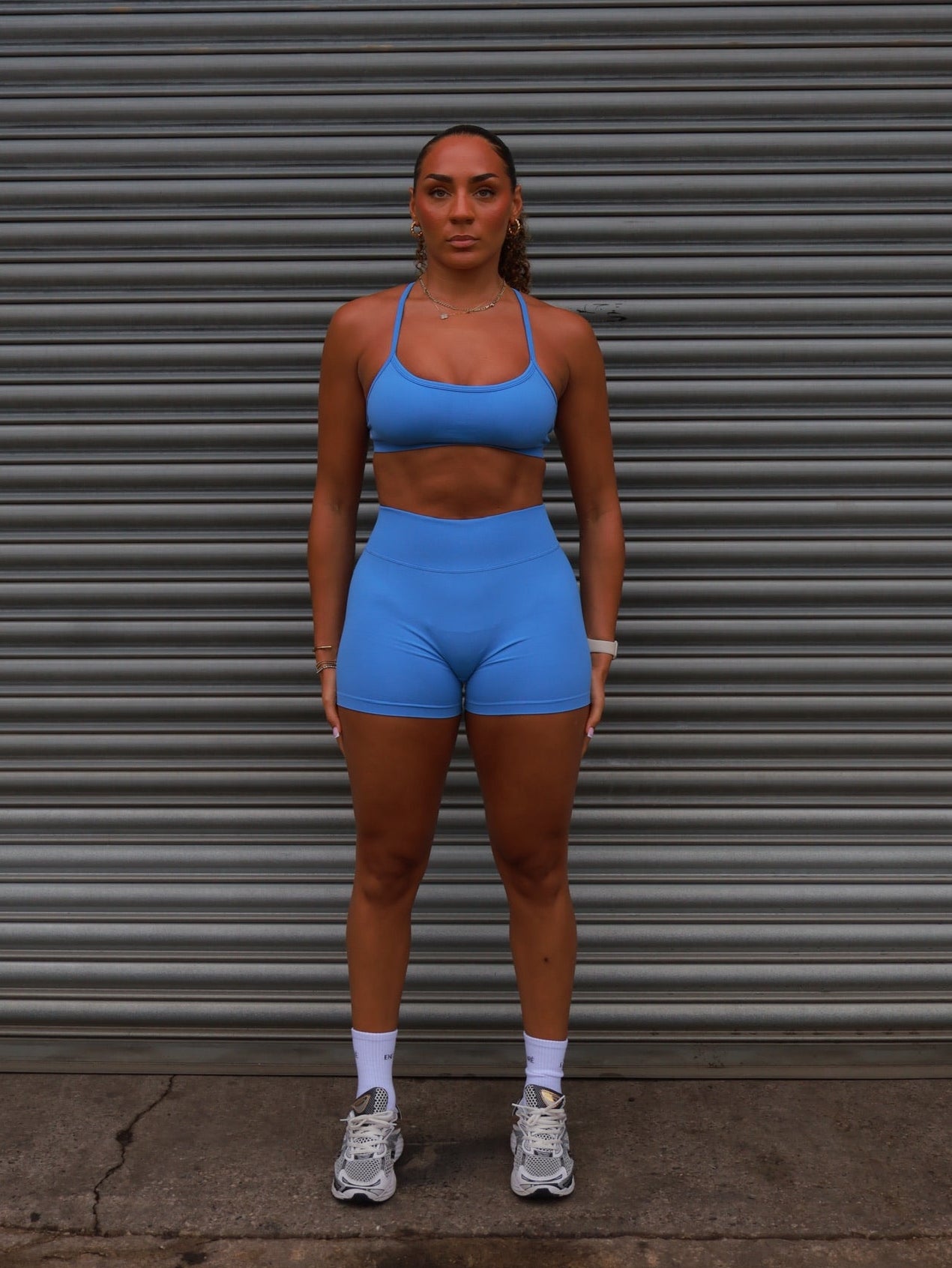 Shape V Scrunch Detail Shorts set - Azure Blue