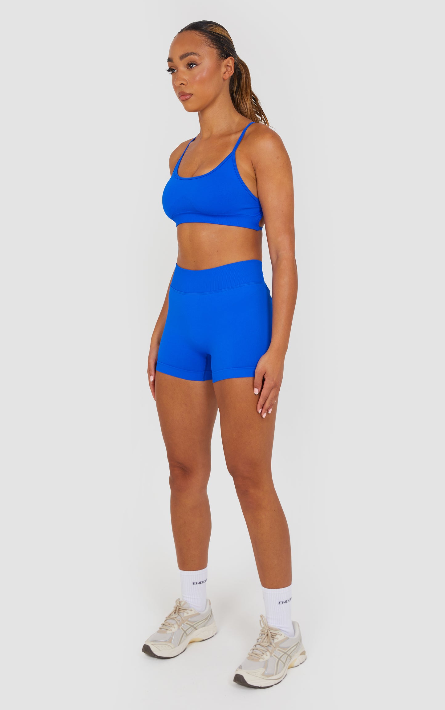 Flex Cross Strap Bra and Shorts Set - Cobalt Blue