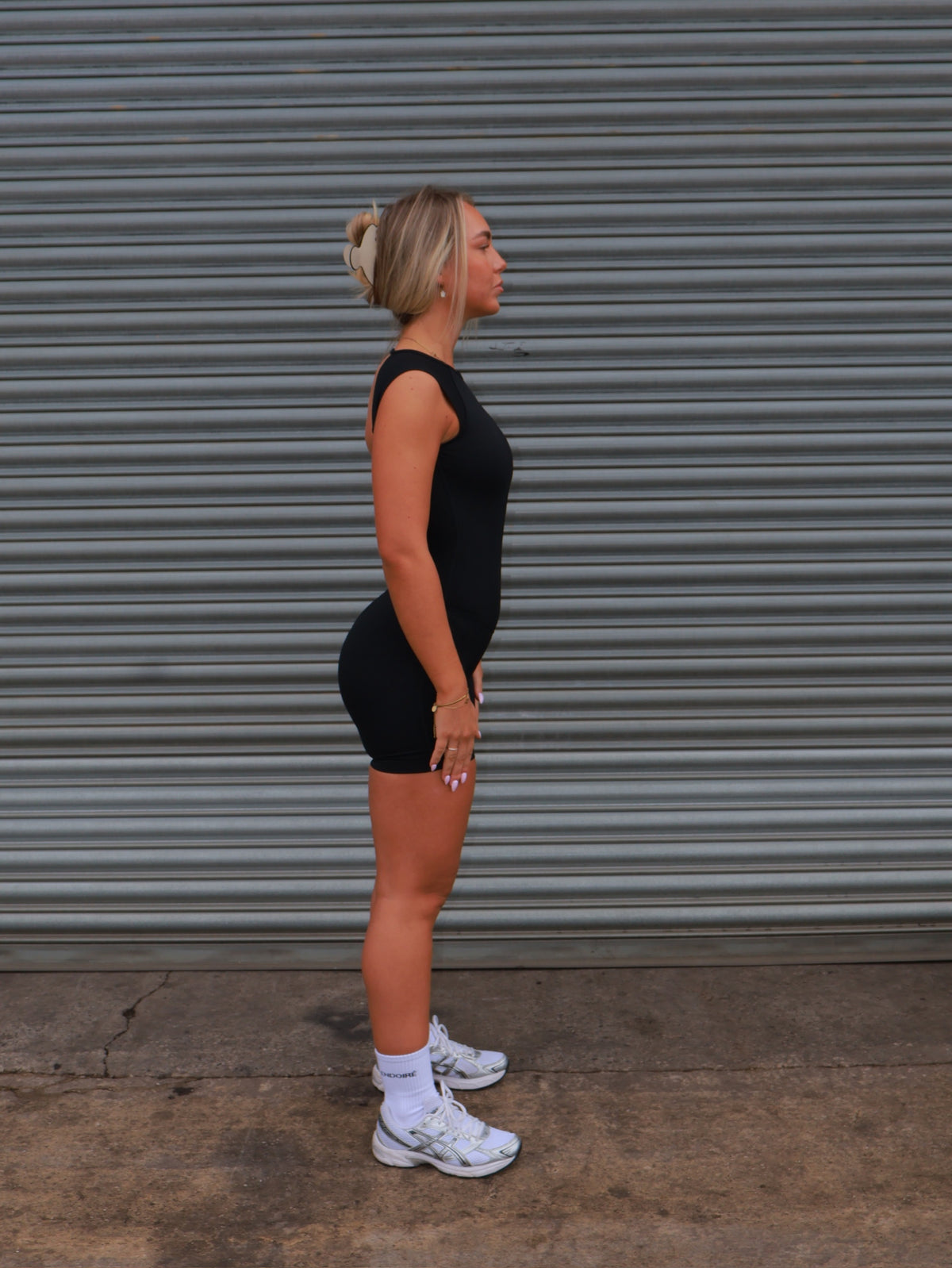 Signature Short Sleeve One Piece - Black