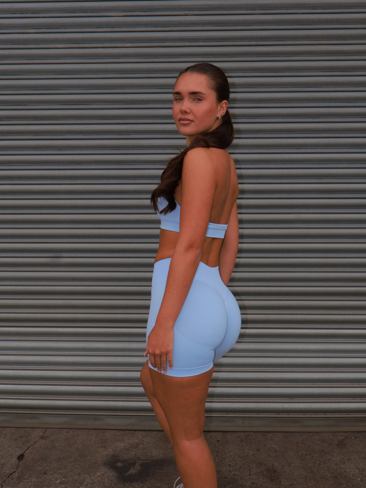 Elevate Halter Neck Bra - Powder Blue